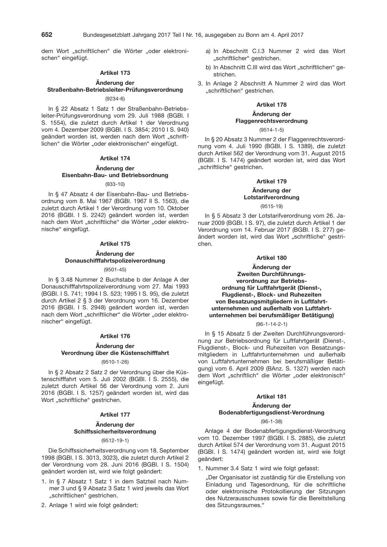 BGBl. 2017, Seite 652 — Originalseite als Abbildung