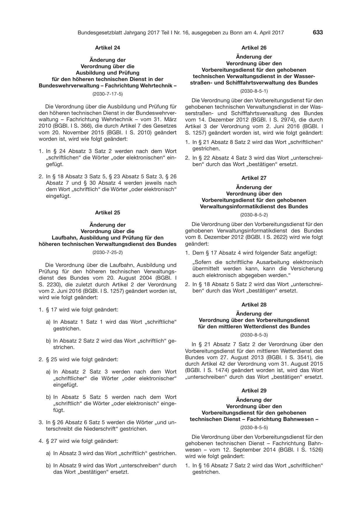 BGBl. 2017, Seite 633 — Originalseite als Abbildung