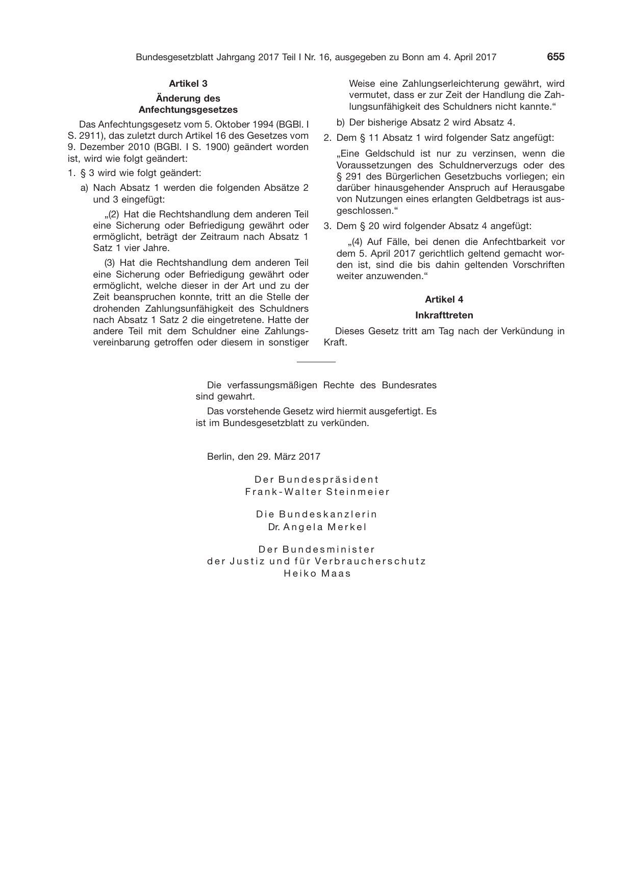 BGBl. 2017, Seite 655 — Originalseite als Abbildung