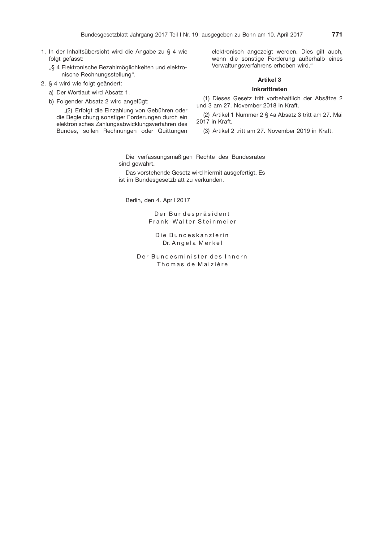 BGBl. 2017, Seite 771 — Originalseite als Abbildung