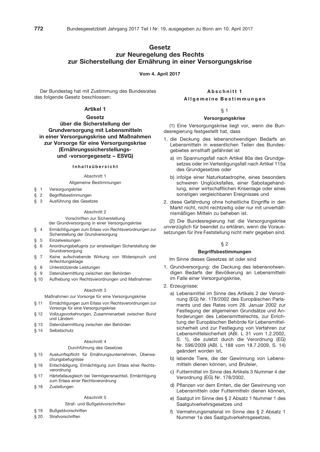 BGBl. 2017, Seite 772 — Originalseite als Abbildung