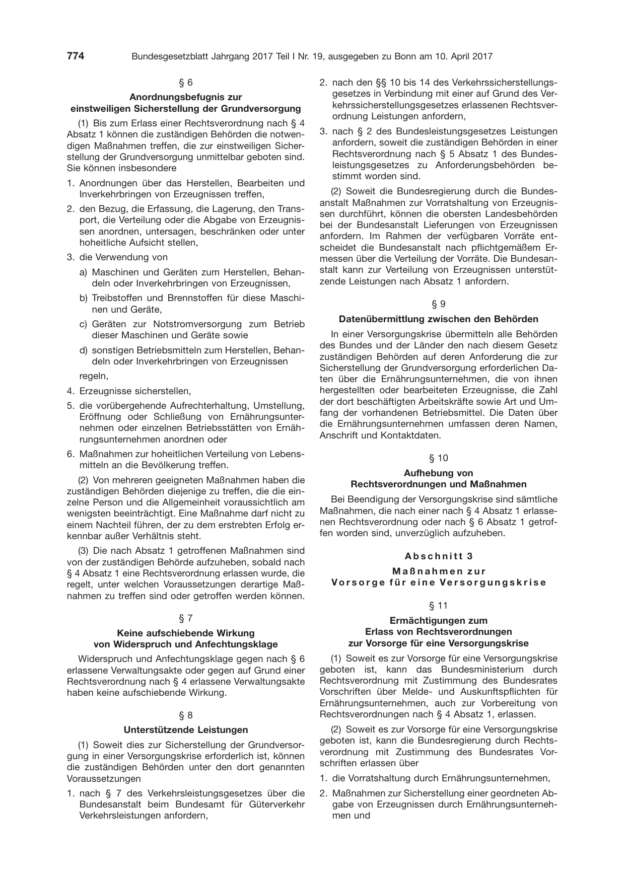 BGBl. 2017, Seite 774 — Originalseite als Abbildung