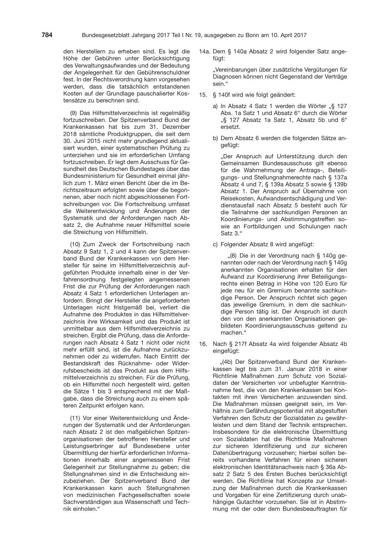 BGBl. 2017, Seite 784 — Originalseite als Abbildung
