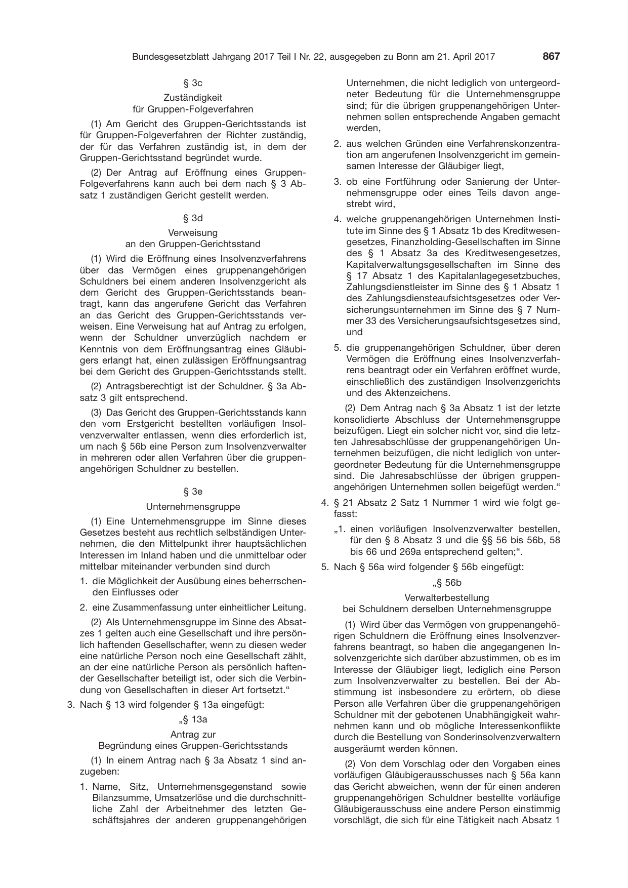 BGBl. 2017, Seite 867 — Originalseite als Abbildung
