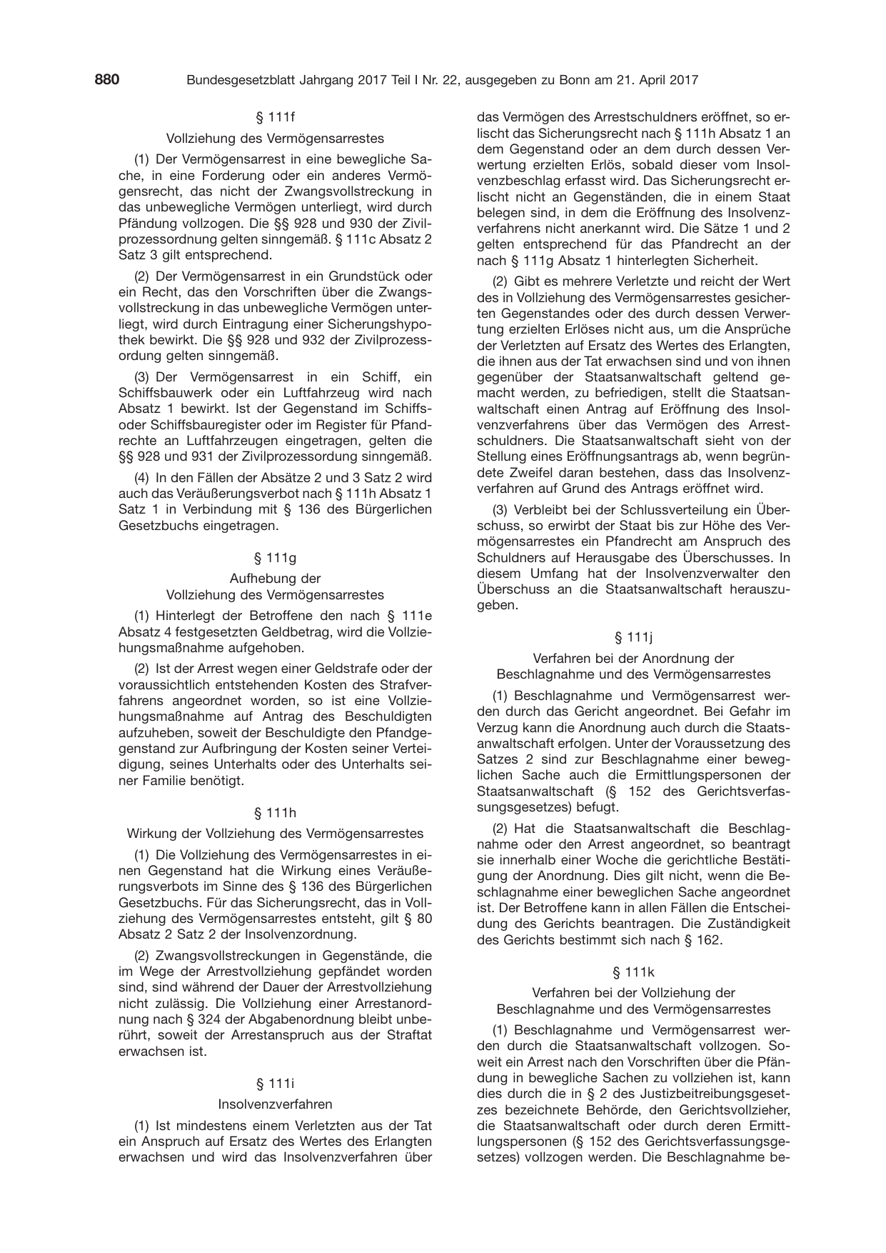 BGBl. 2017, Seite 880 — Originalseite als Abbildung