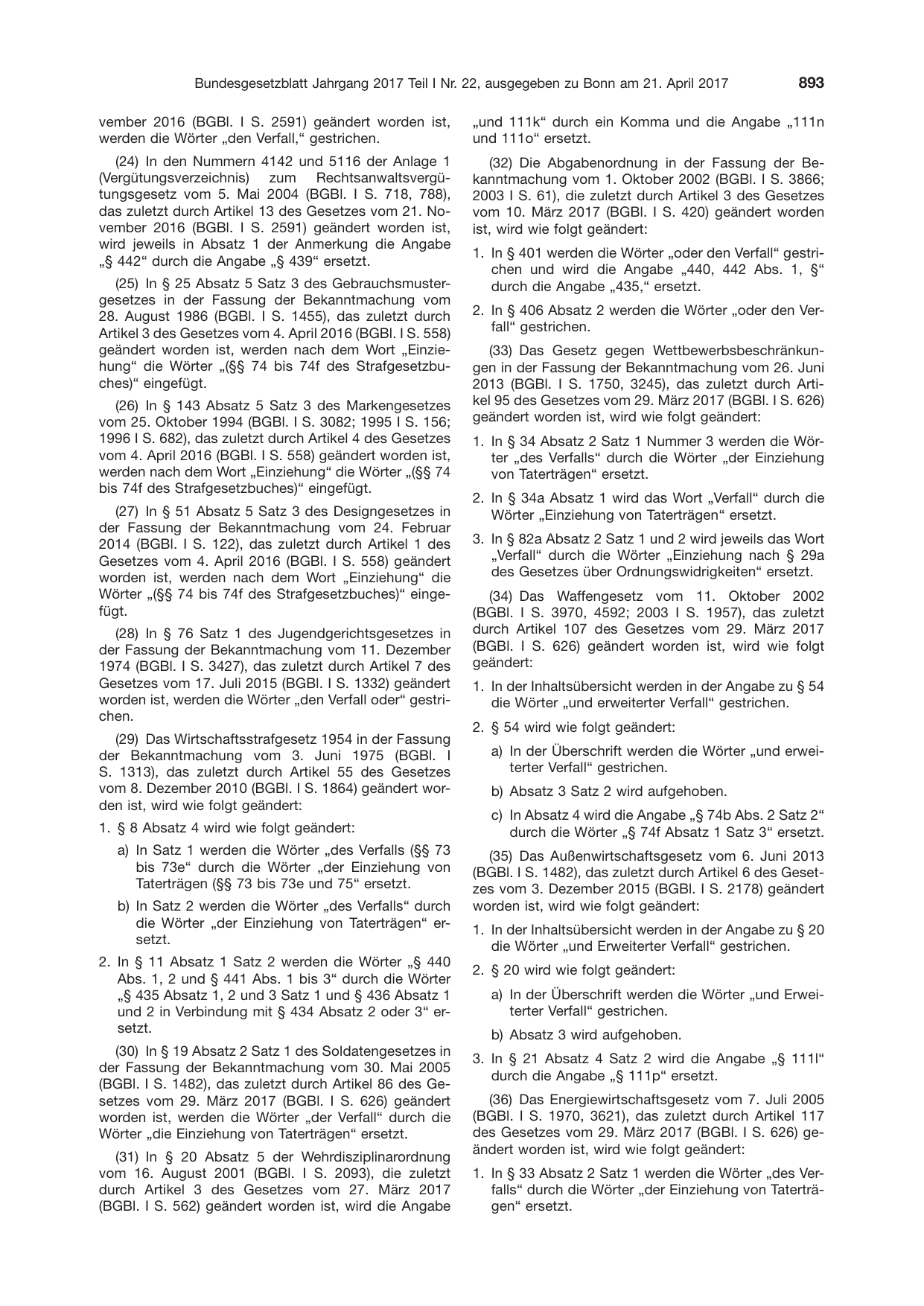 BGBl. 2017, Seite 893 — Originalseite als Abbildung