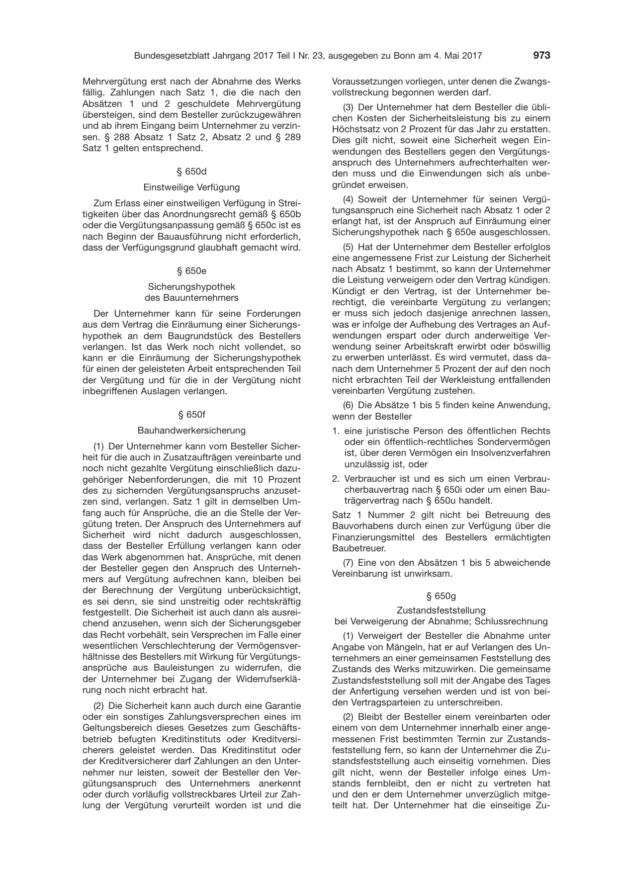 BGBl. 2017, Seite 973 — Originalseite als Abbildung