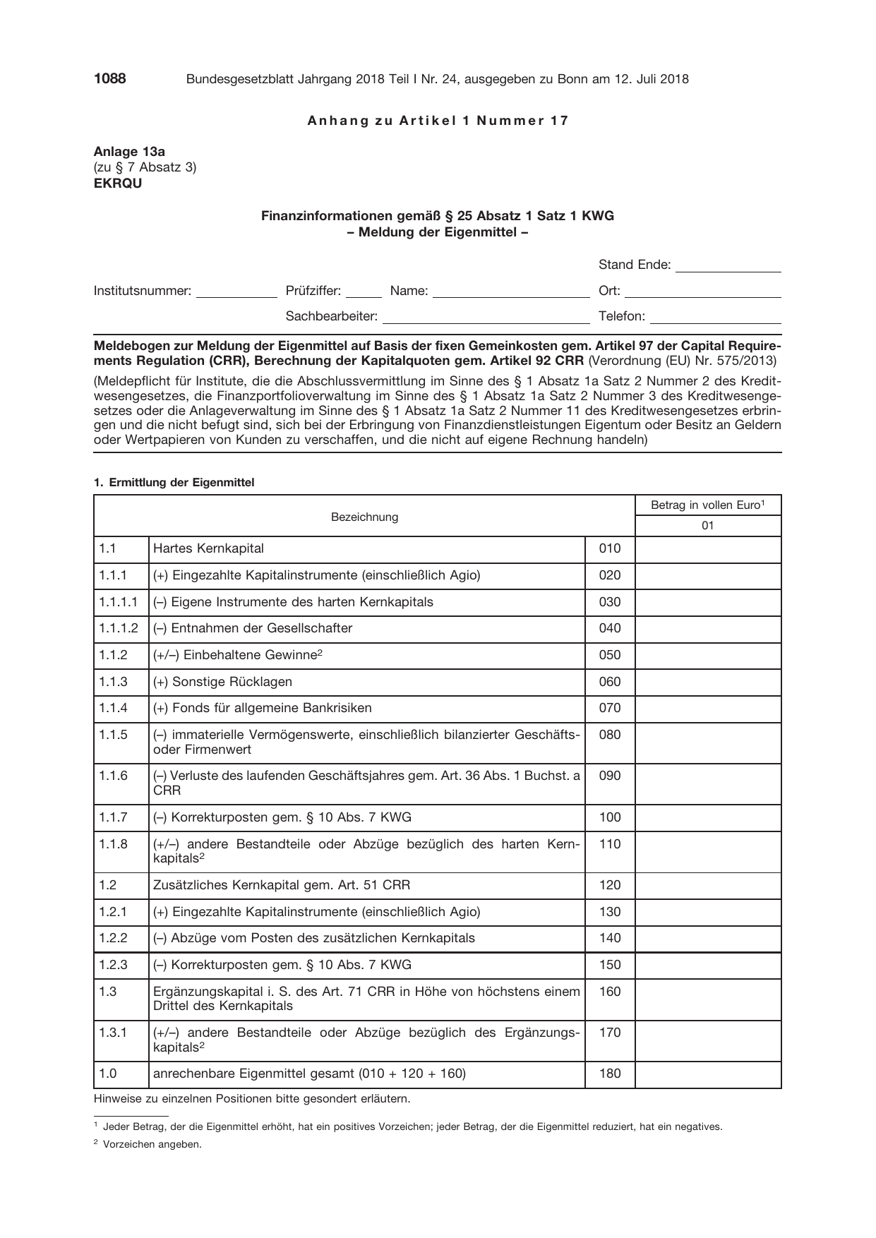 BGBl. 2018, Seite 1088 — Originalseite als Abbildung