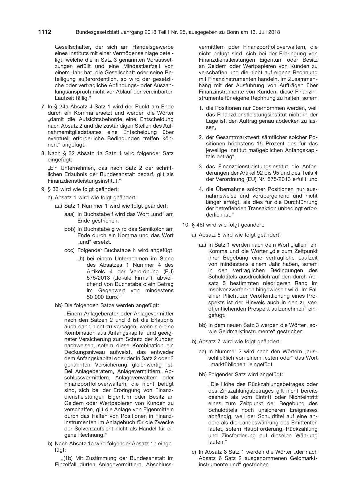 BGBl. 2018, Seite 1112 — Originalseite als Abbildung