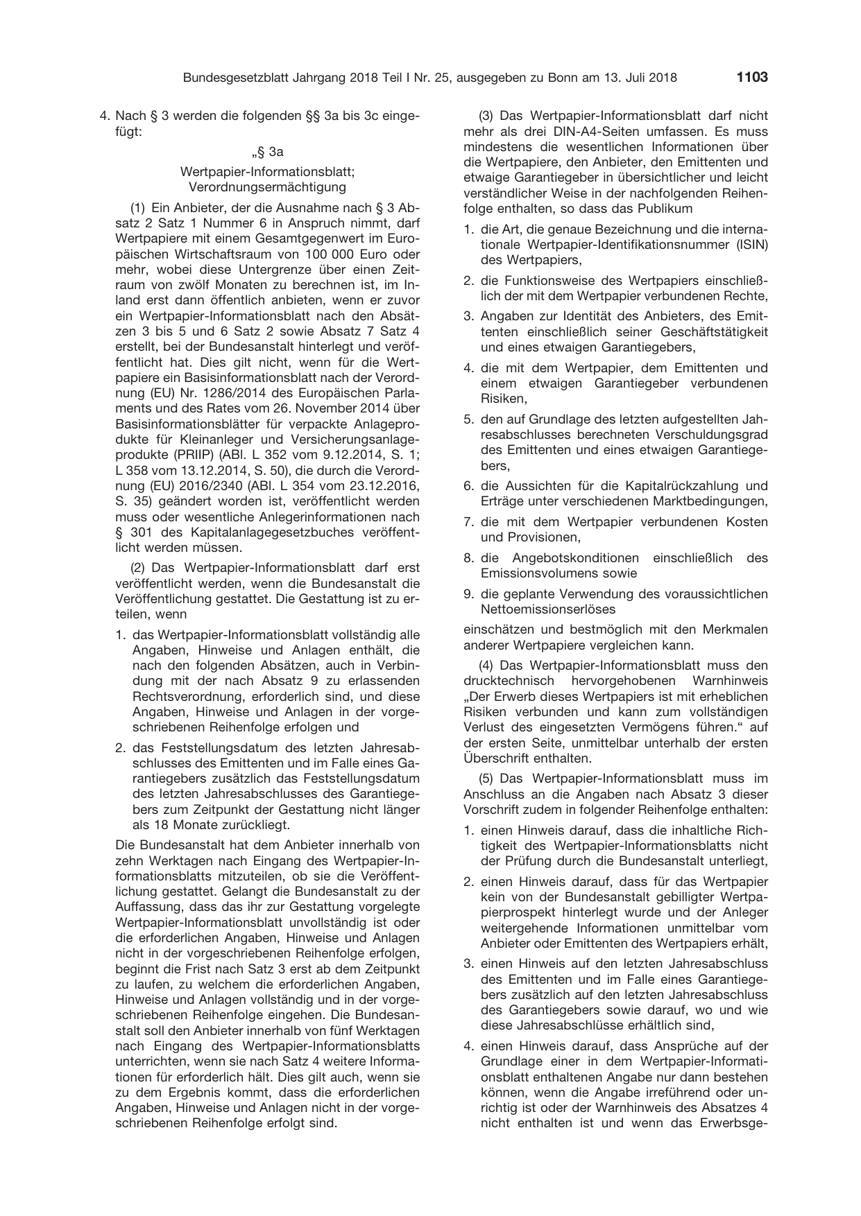 BGBl. 2018, Seite 1103 — Originalseite als Abbildung