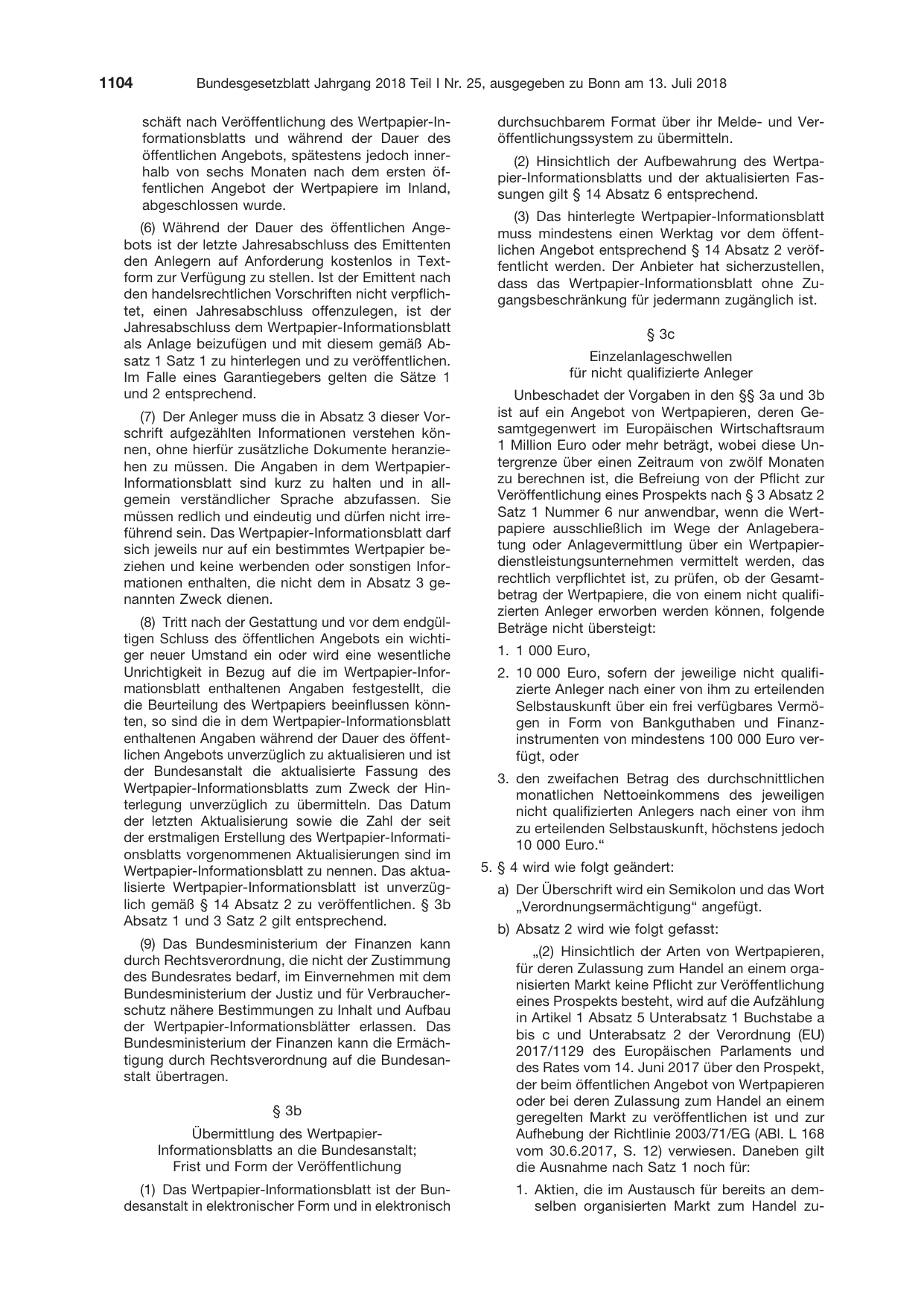 BGBl. 2018, Seite 1104 — Originalseite als Abbildung