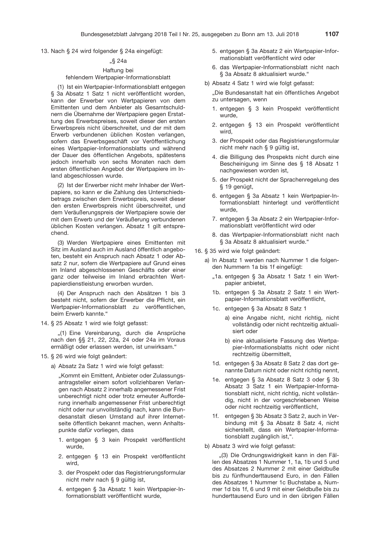 BGBl. 2018, Seite 1107 — Originalseite als Abbildung