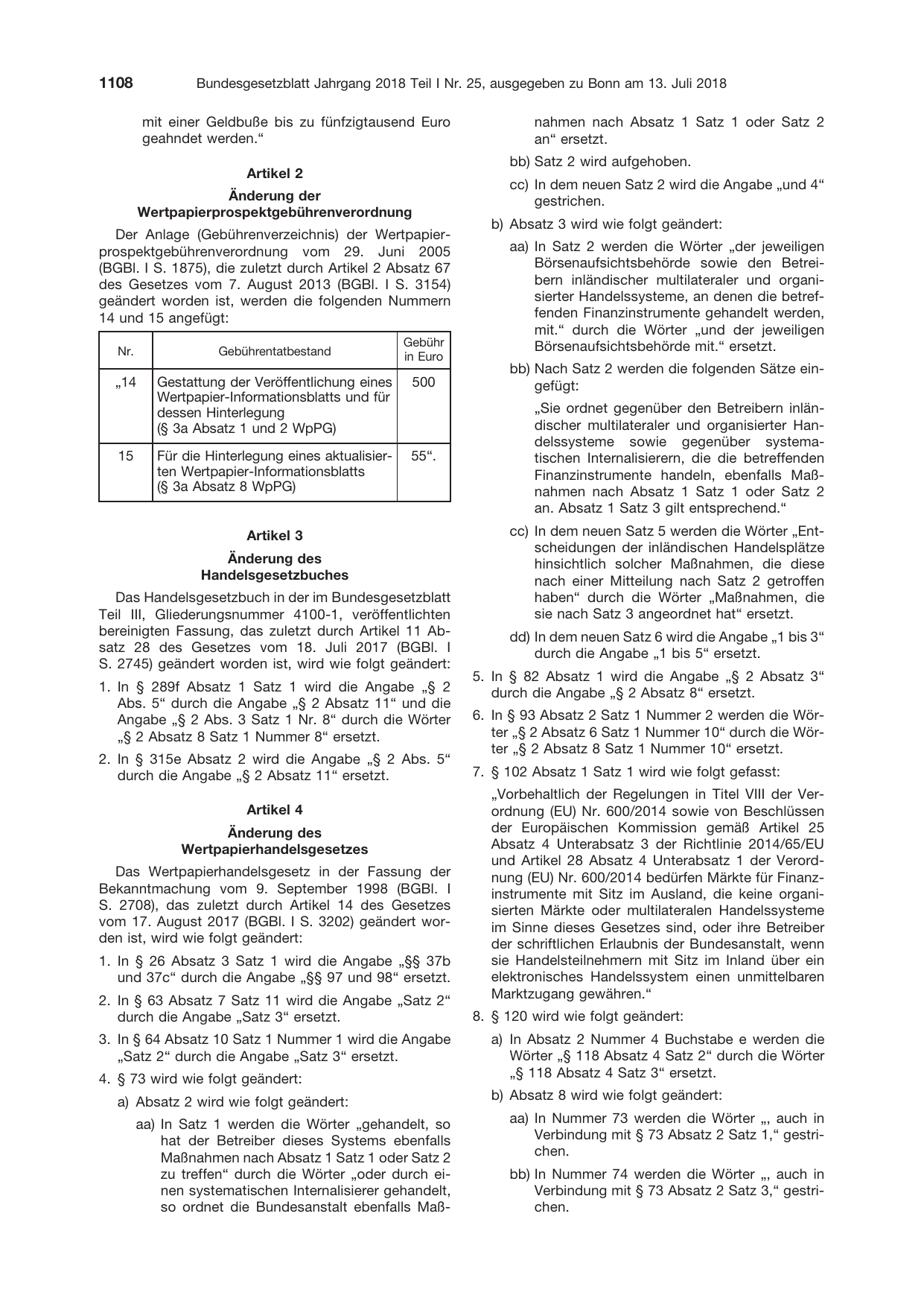 BGBl. 2018, Seite 1108 — Originalseite als Abbildung