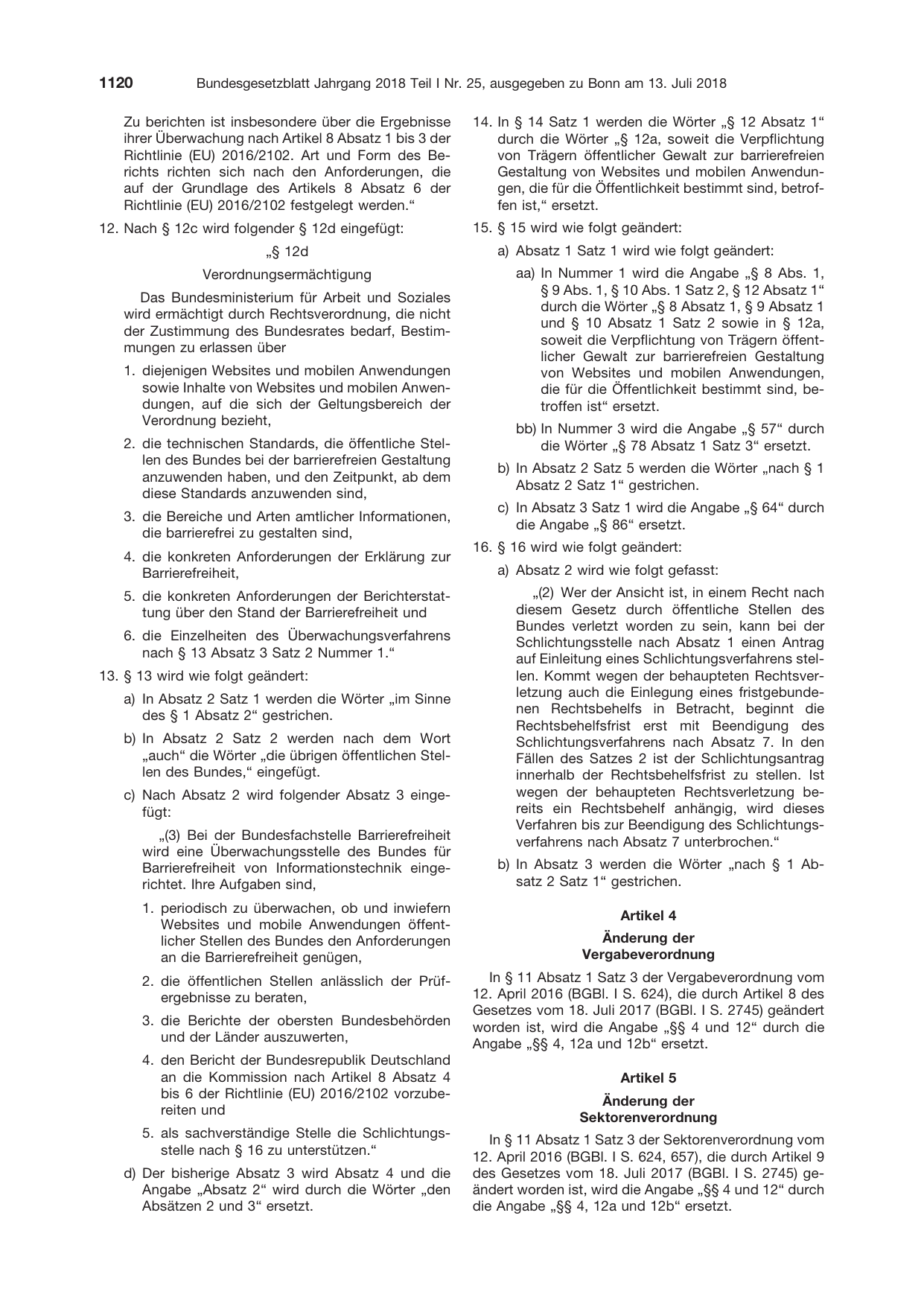 BGBl. 2018, Seite 1120 — Originalseite als Abbildung