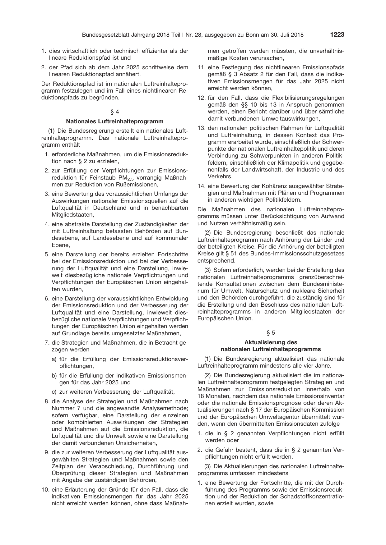 BGBl. 2018, Seite 1223 — Originalseite als Abbildung