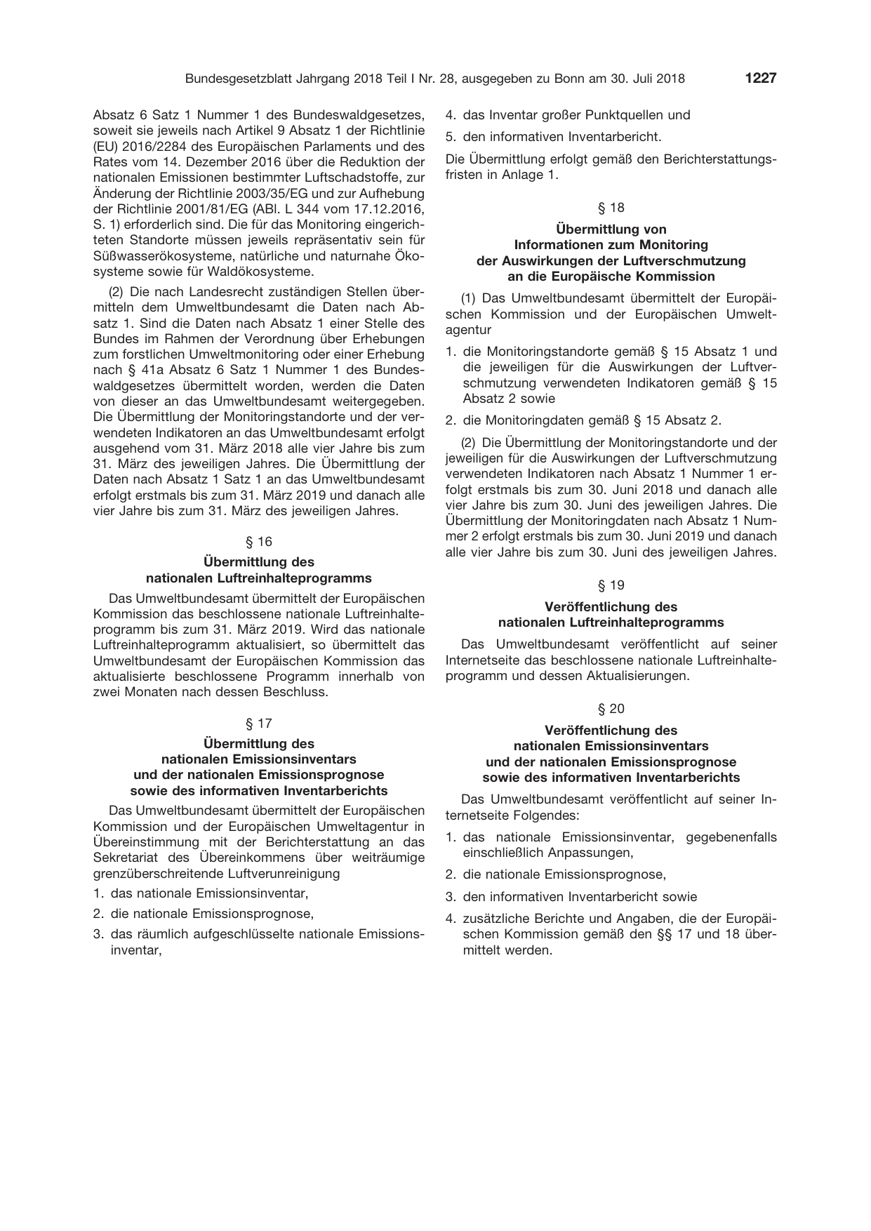 BGBl. 2018, Seite 1227 — Originalseite als Abbildung
