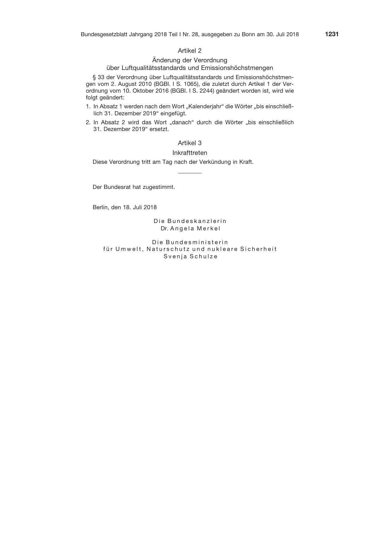 BGBl. 2018, Seite 1231 — Originalseite als Abbildung