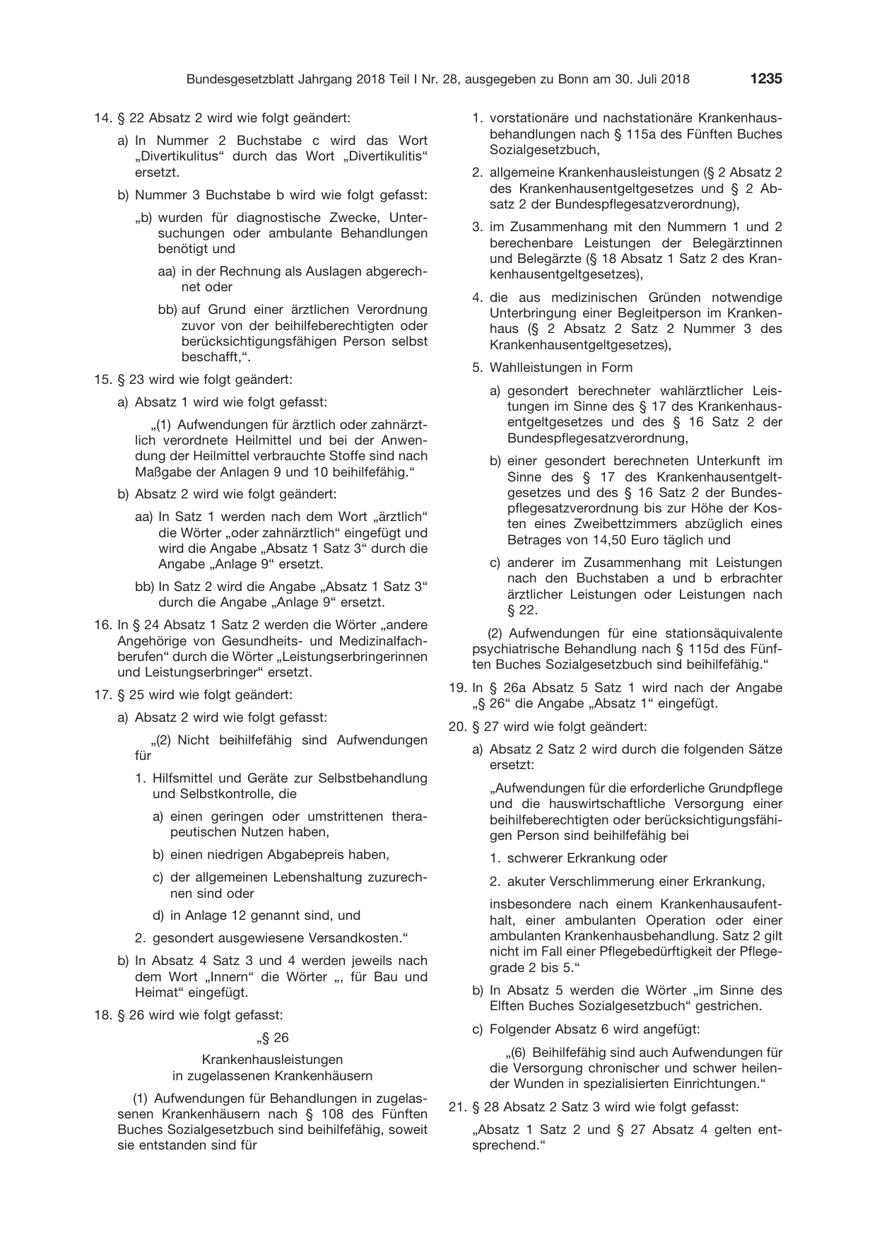 BGBl. 2018, Seite 1235 — Originalseite als Abbildung