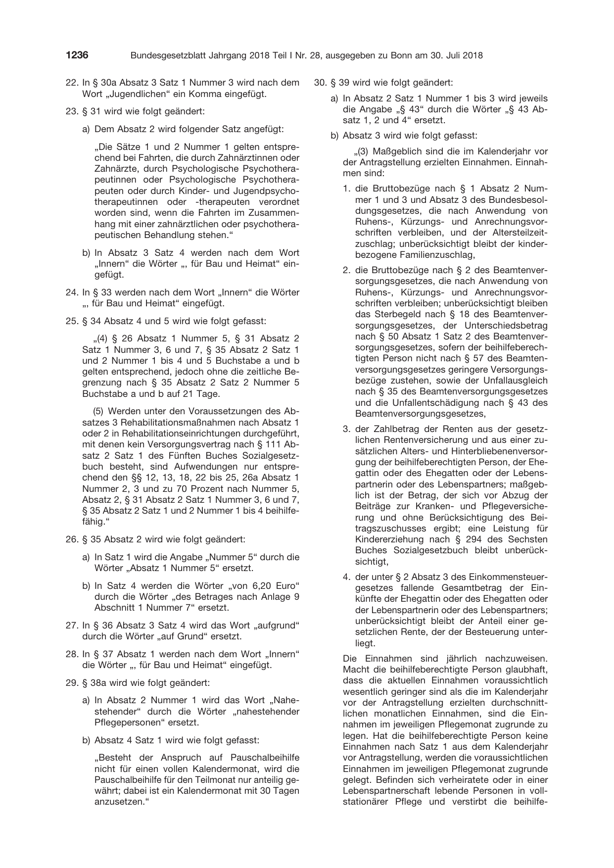 BGBl. 2018, Seite 1236 — Originalseite als Abbildung