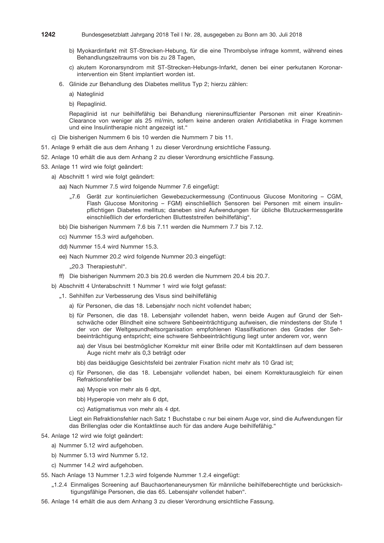 BGBl. 2018, Seite 1242 — Originalseite als Abbildung