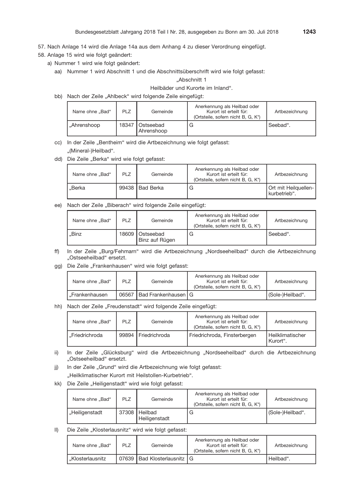 BGBl. 2018, Seite 1243 — Originalseite als Abbildung