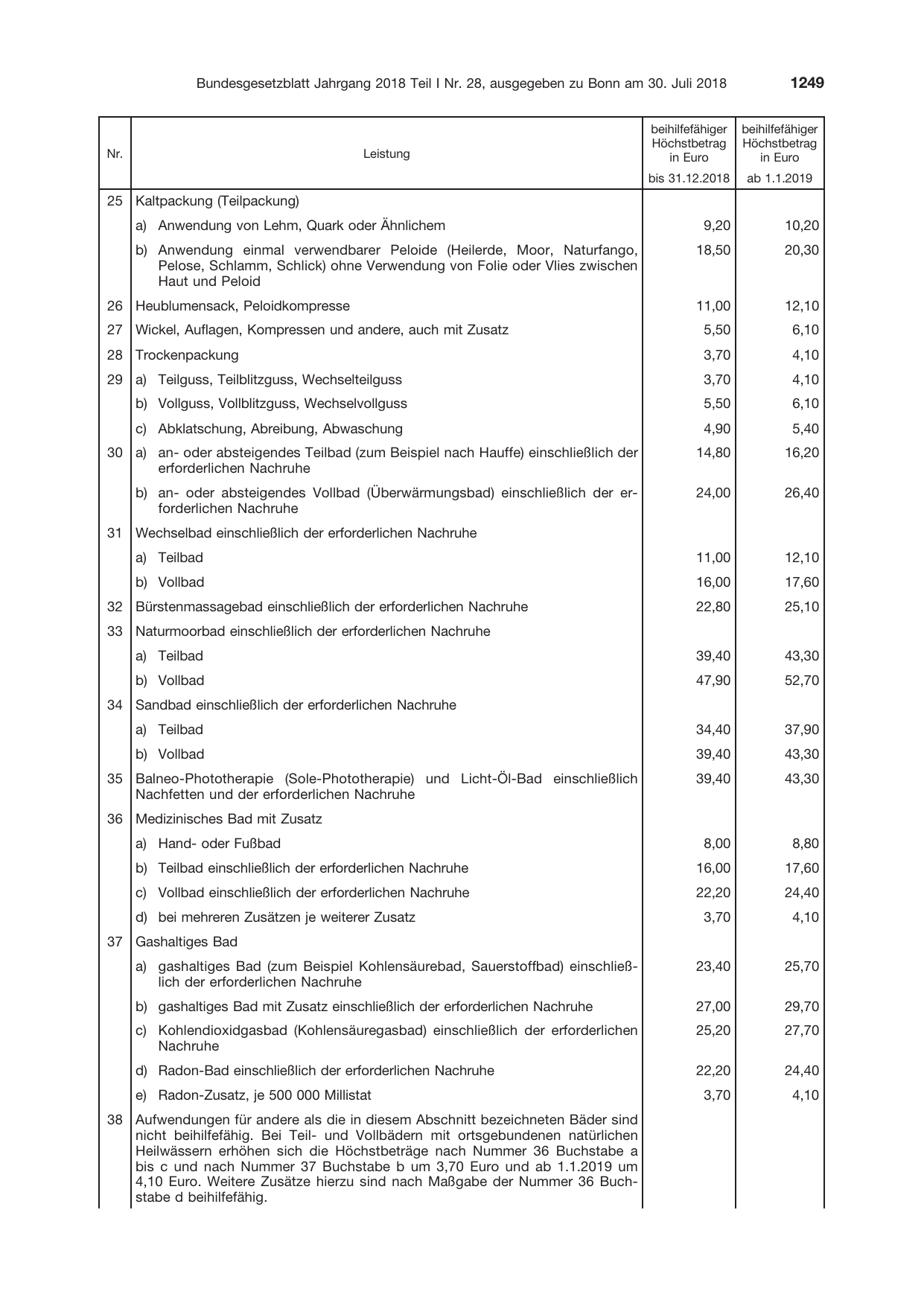 BGBl. 2018, Seite 1249 — Originalseite als Abbildung