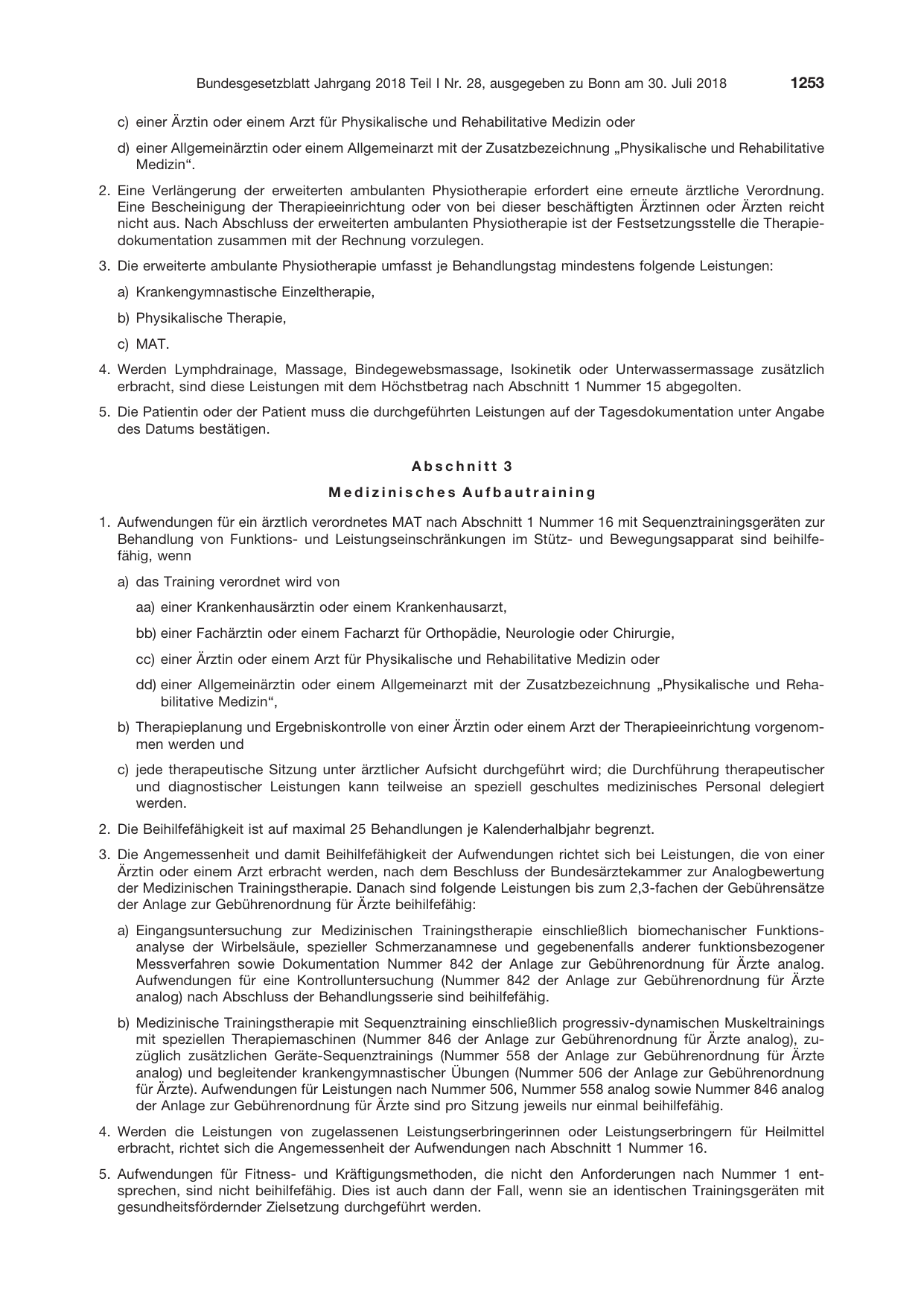BGBl. 2018, Seite 1253 — Originalseite als Abbildung