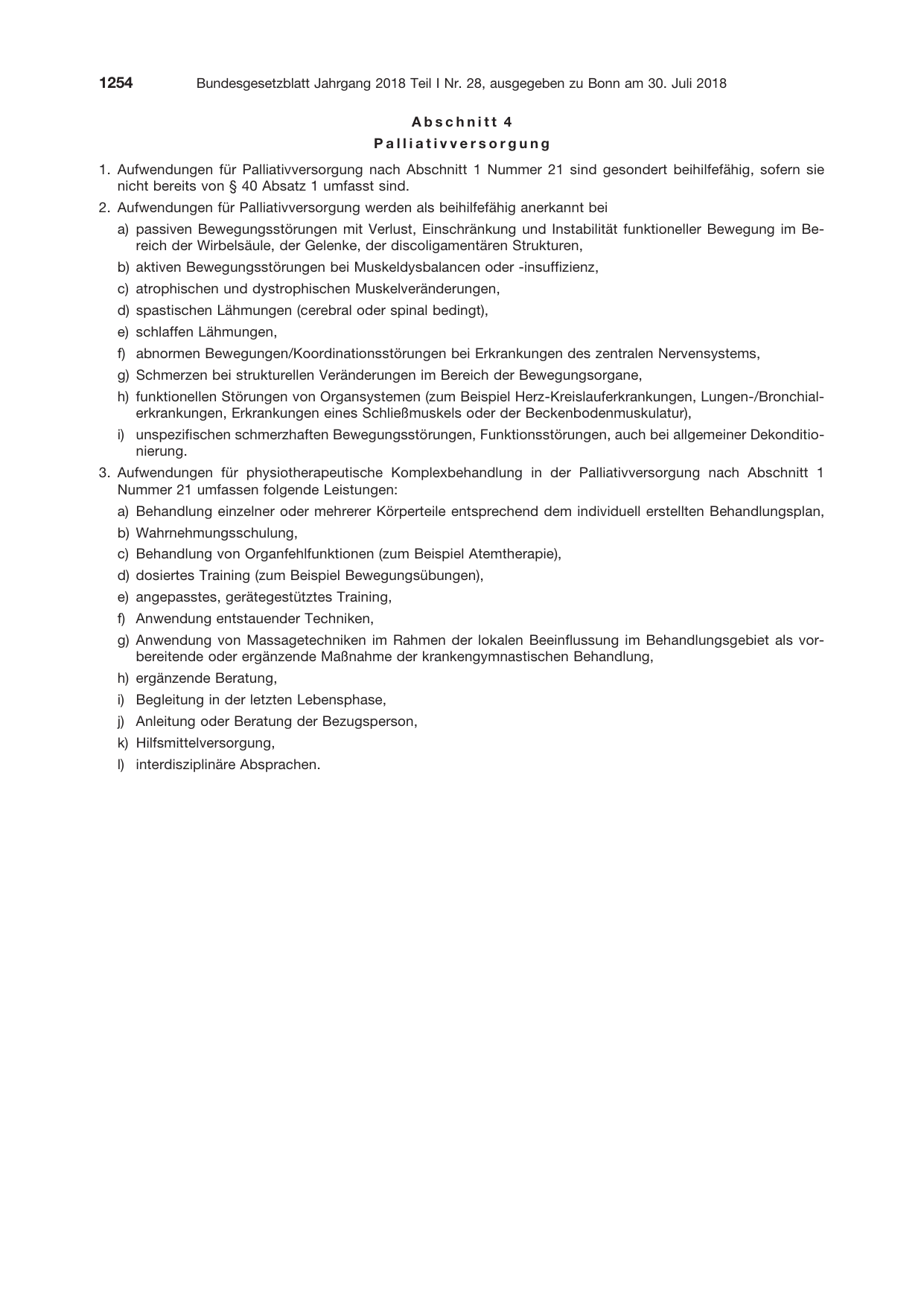 BGBl. 2018, Seite 1254 — Originalseite als Abbildung