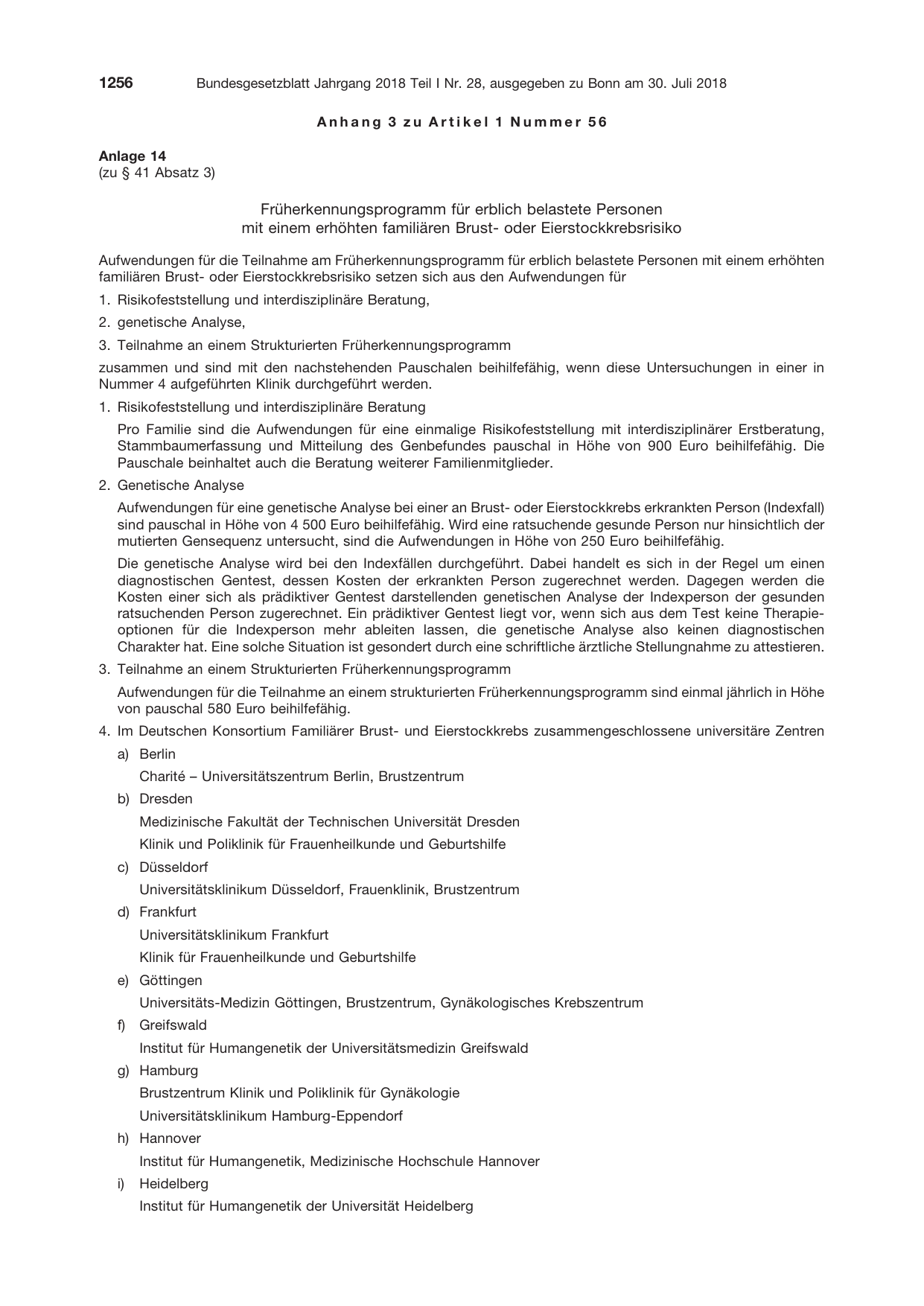 BGBl. 2018, Seite 1256 — Originalseite als Abbildung