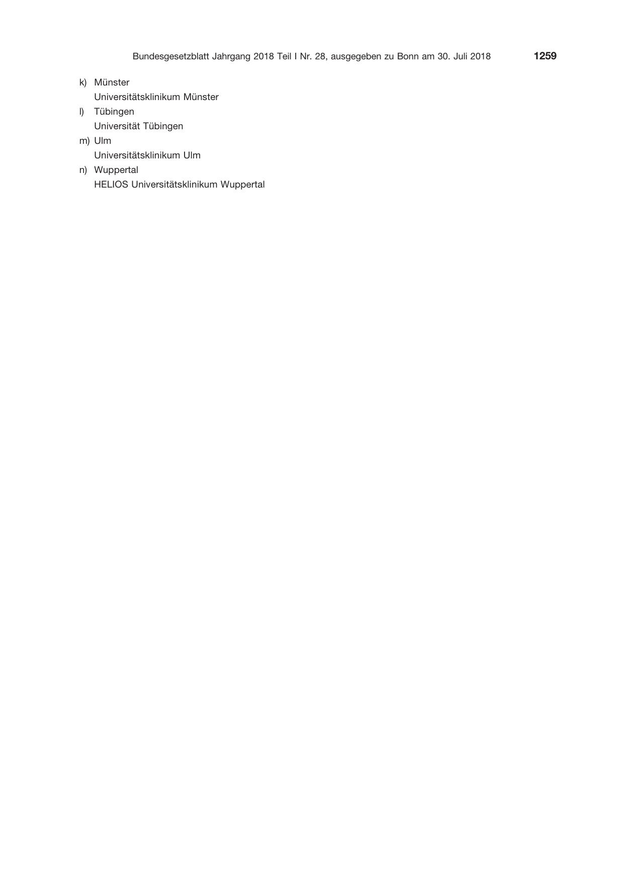 BGBl. 2018, Seite 1259 — Originalseite als Abbildung