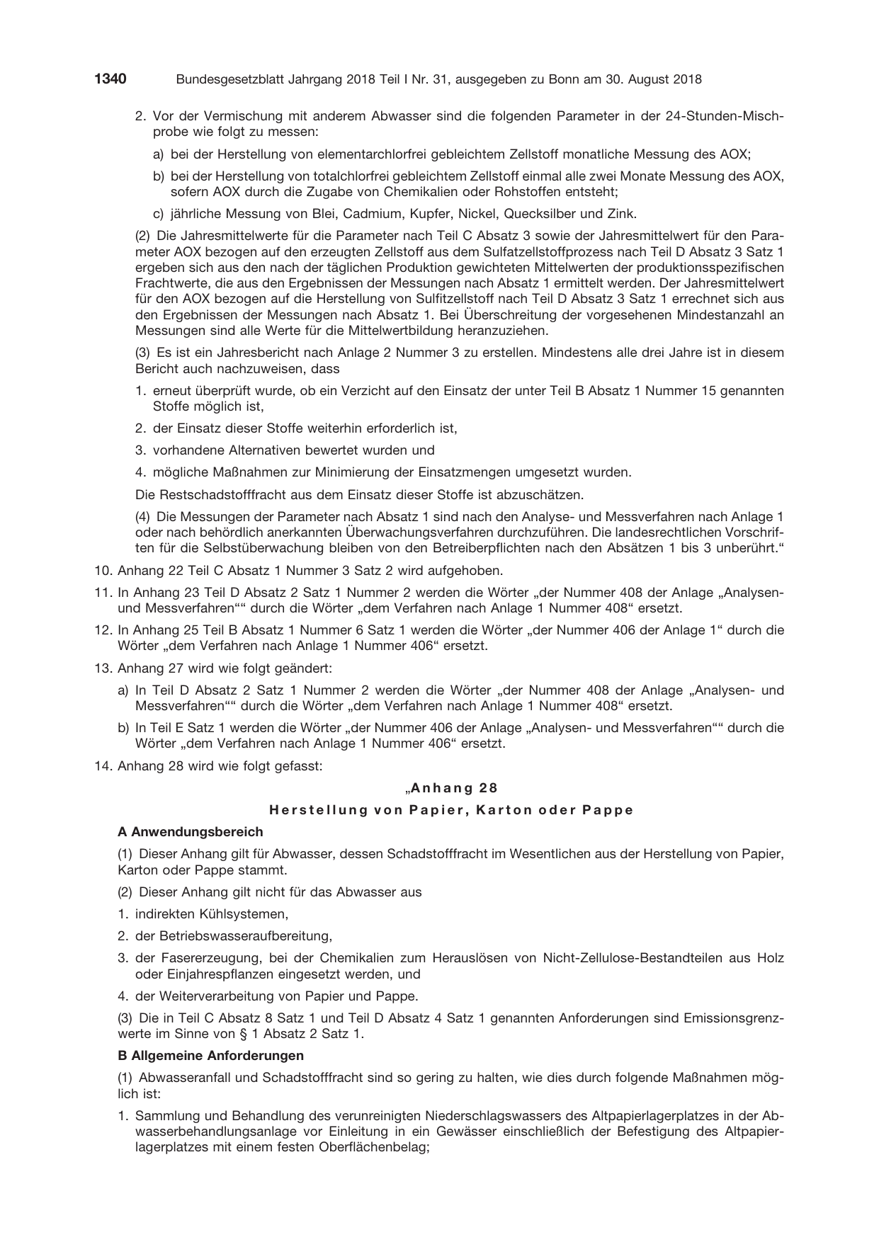 BGBl. 2018, Seite 1340 — Originalseite als Abbildung