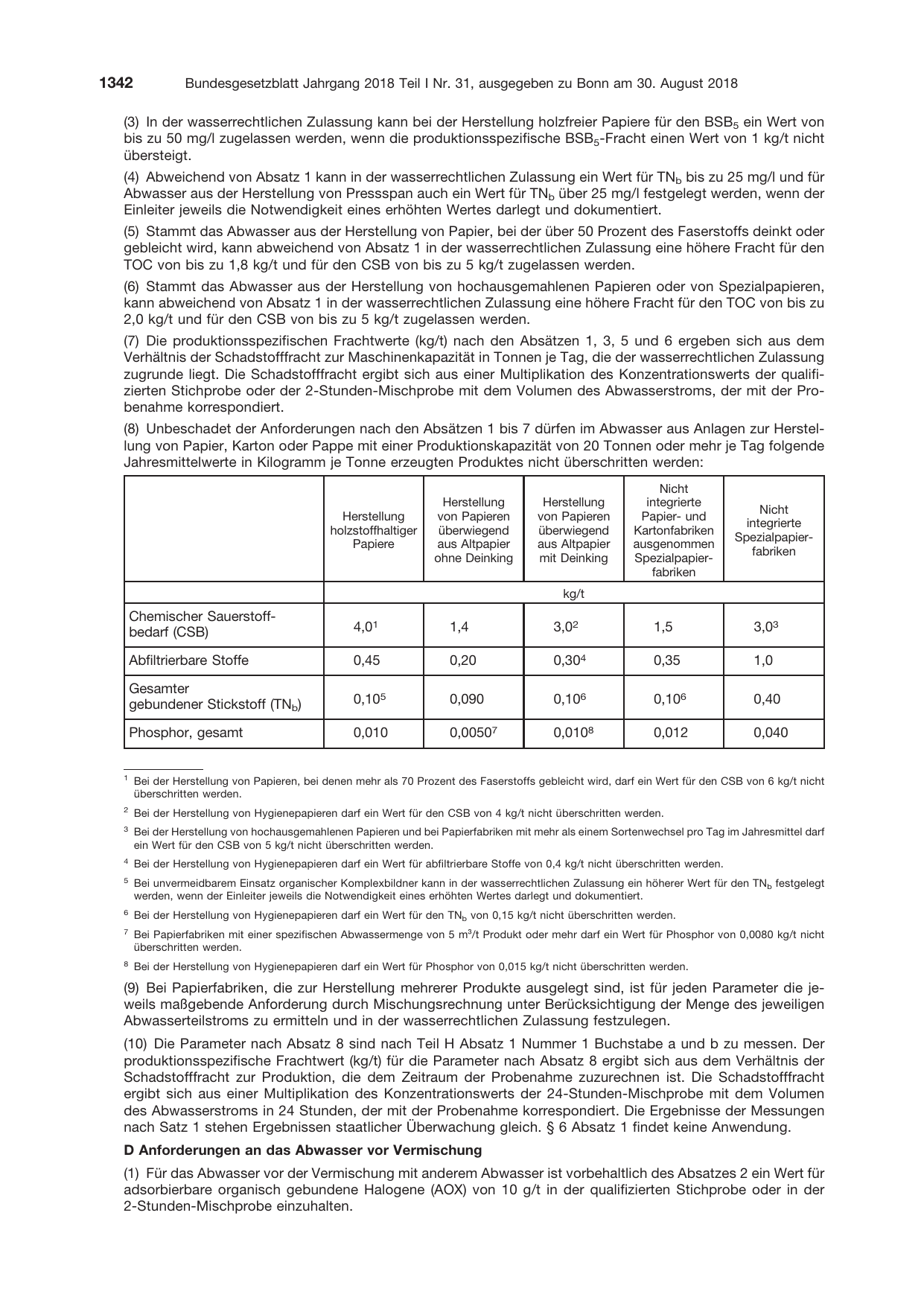 BGBl. 2018, Seite 1342 — Originalseite als Abbildung