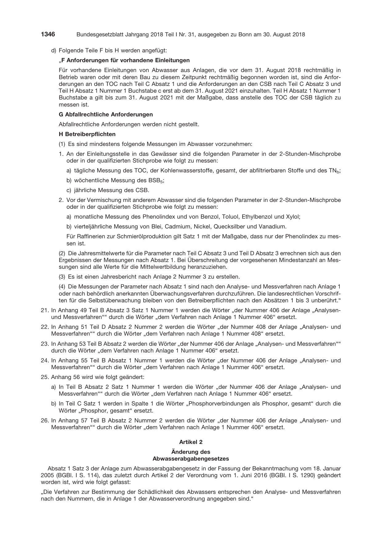 BGBl. 2018, Seite 1346 — Originalseite als Abbildung