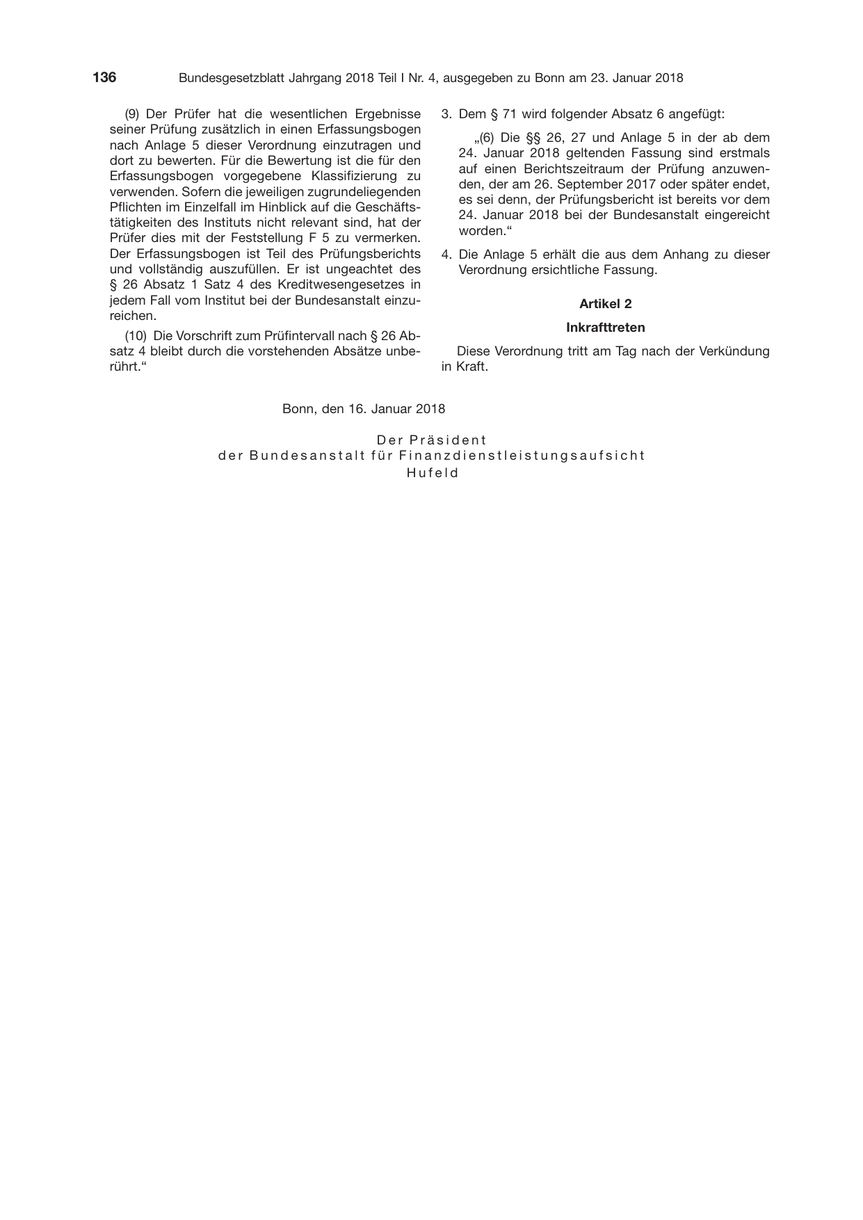 BGBl. 2018, Seite 136 — Originalseite als Abbildung