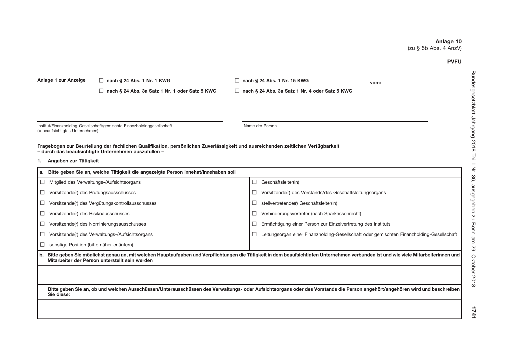 BGBl. 2018, Seite 1741 — Originalseite als Abbildung