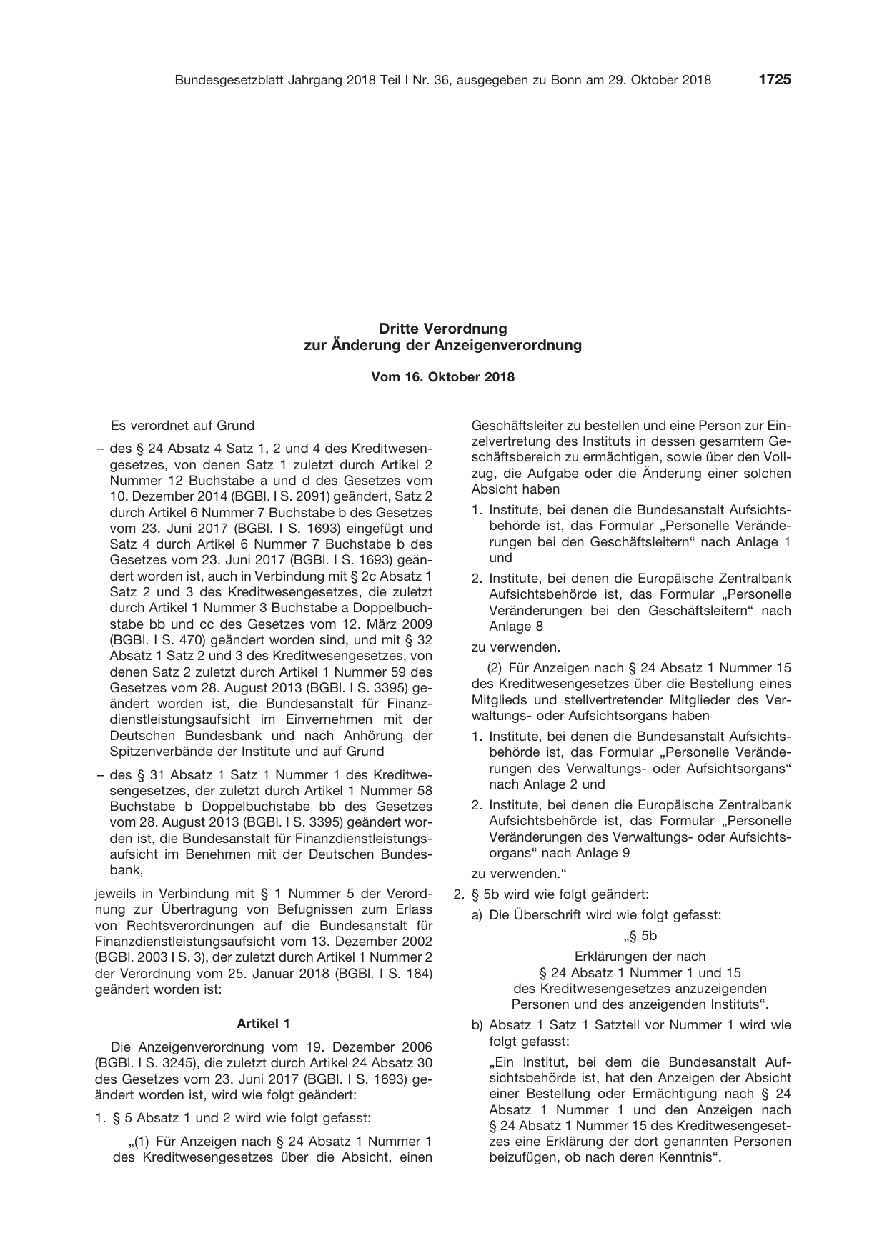 BGBl. 2018, Seite 1725 — Originalseite als Abbildung