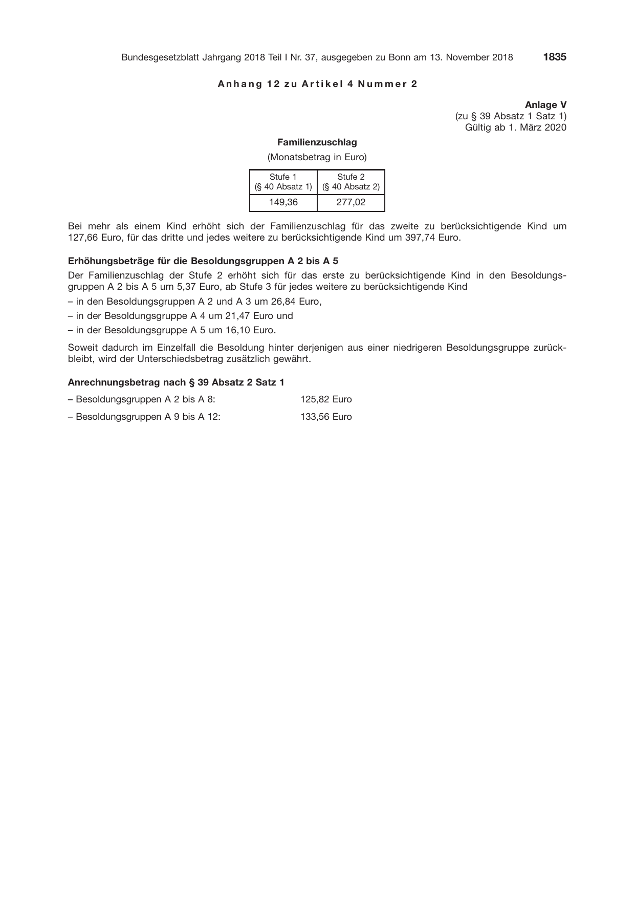 BGBl. 2018, Seite 1835 — Originalseite als Abbildung