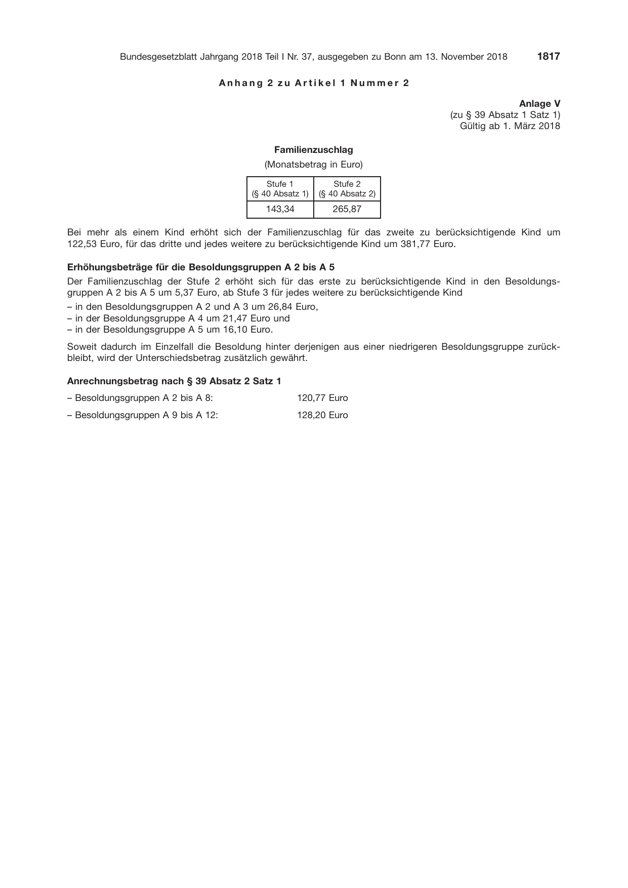 BGBl. 2018, Seite 1817 — Originalseite als Abbildung