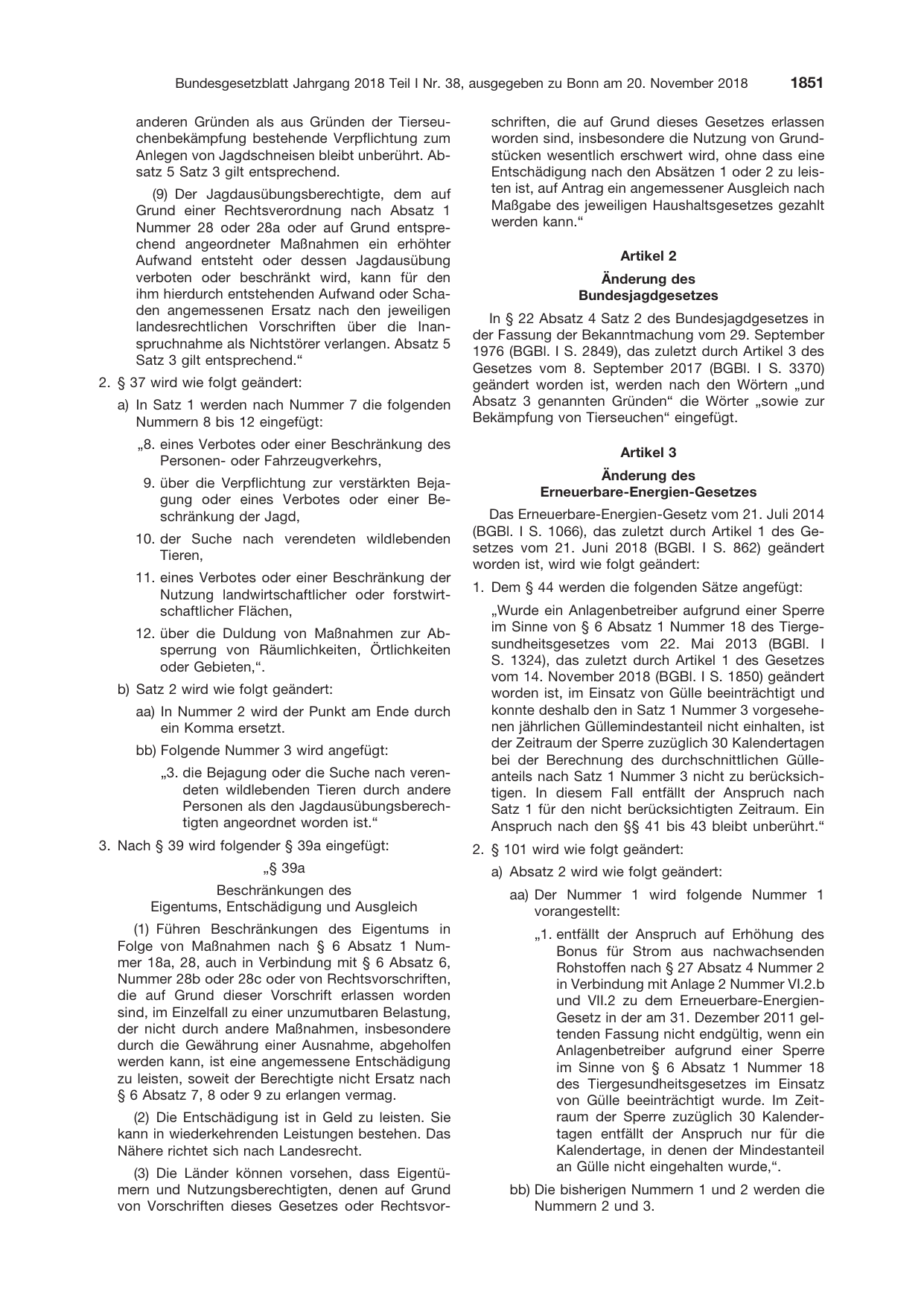 BGBl. 2018, Seite 1851 — Originalseite als Abbildung