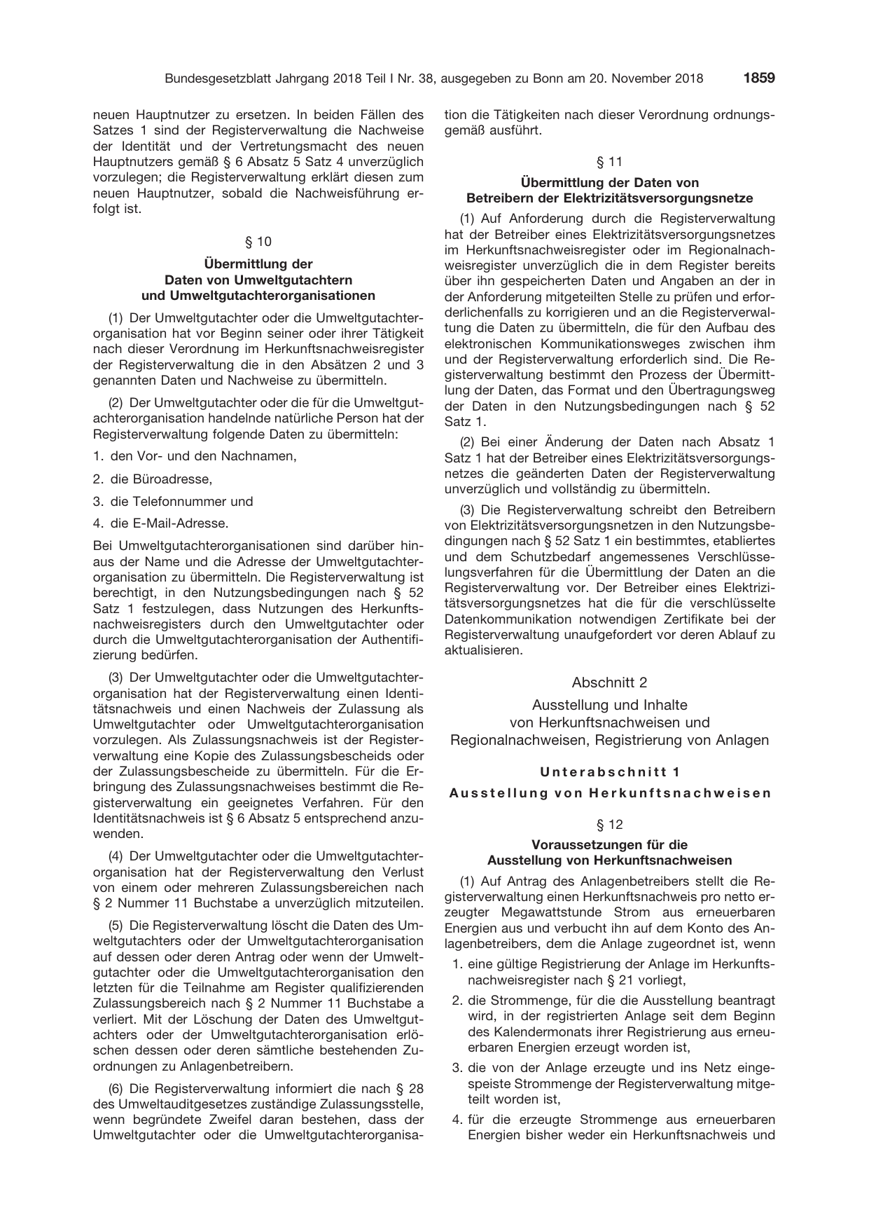 BGBl. 2018, Seite 1859 — Originalseite als Abbildung