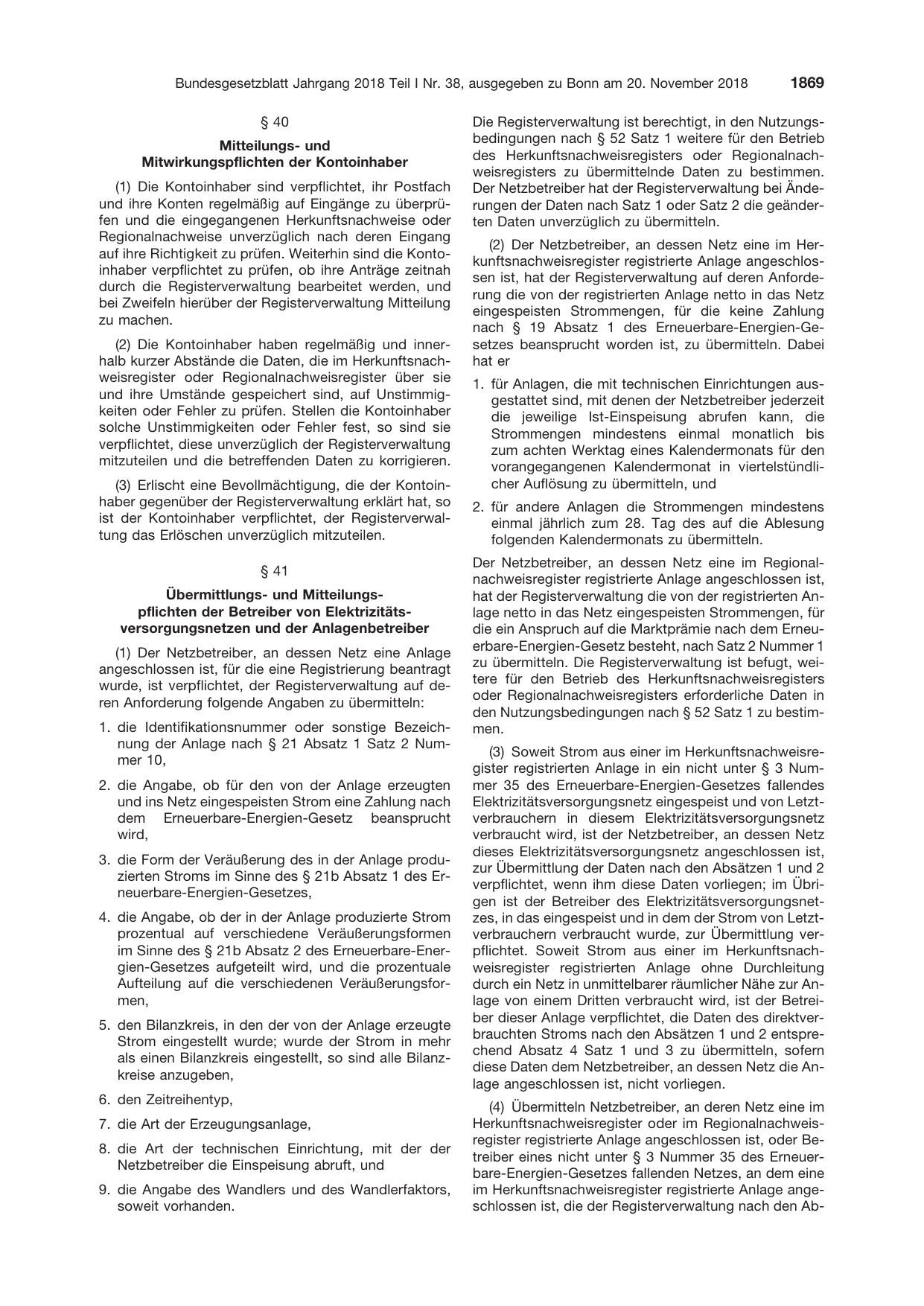 BGBl. 2018, Seite 1869 — Originalseite als Abbildung