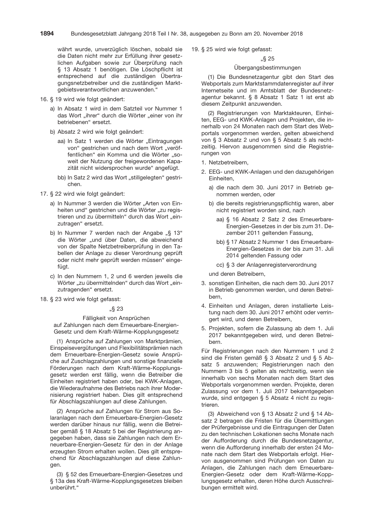 BGBl. 2018, Seite 1894 — Originalseite als Abbildung