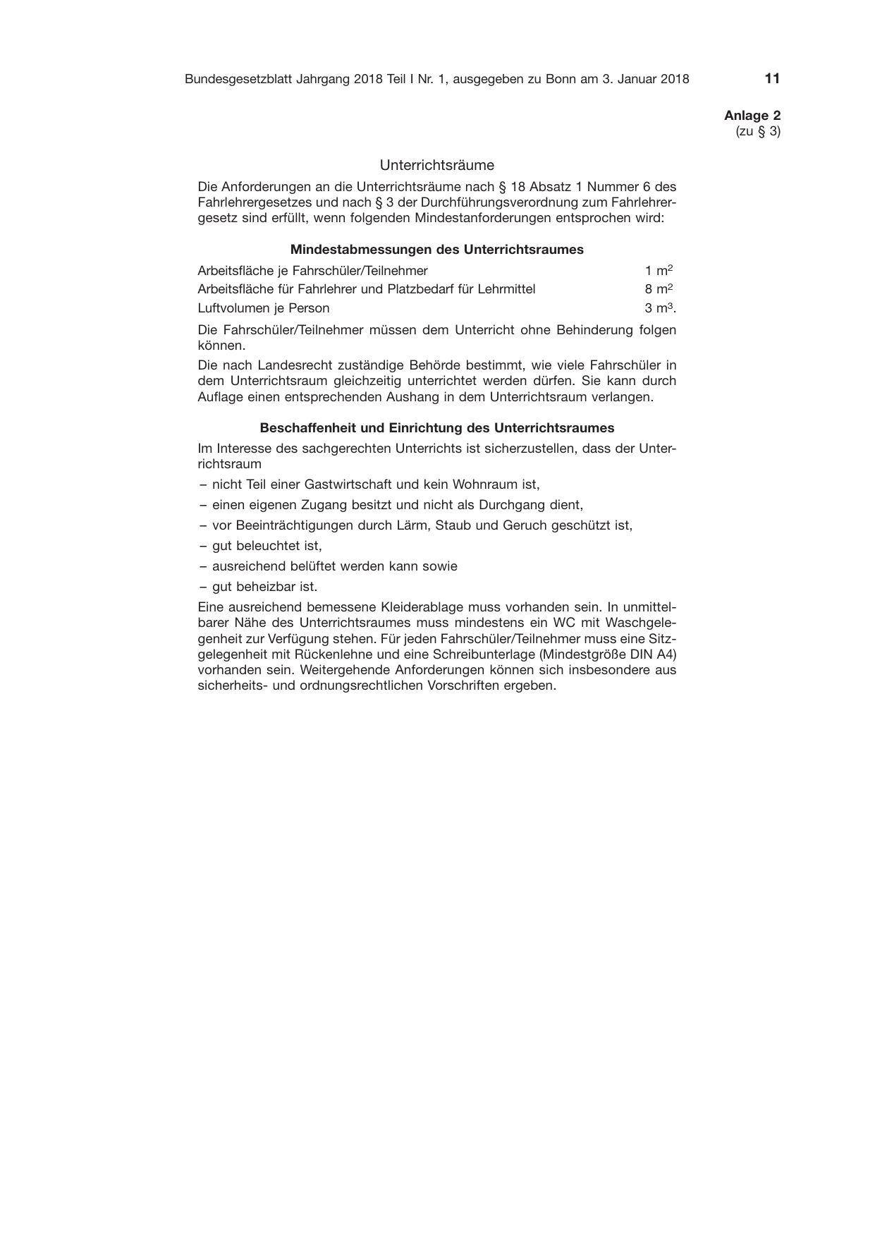 BGBl. 2018, Seite 11 — Originalseite als Abbildung