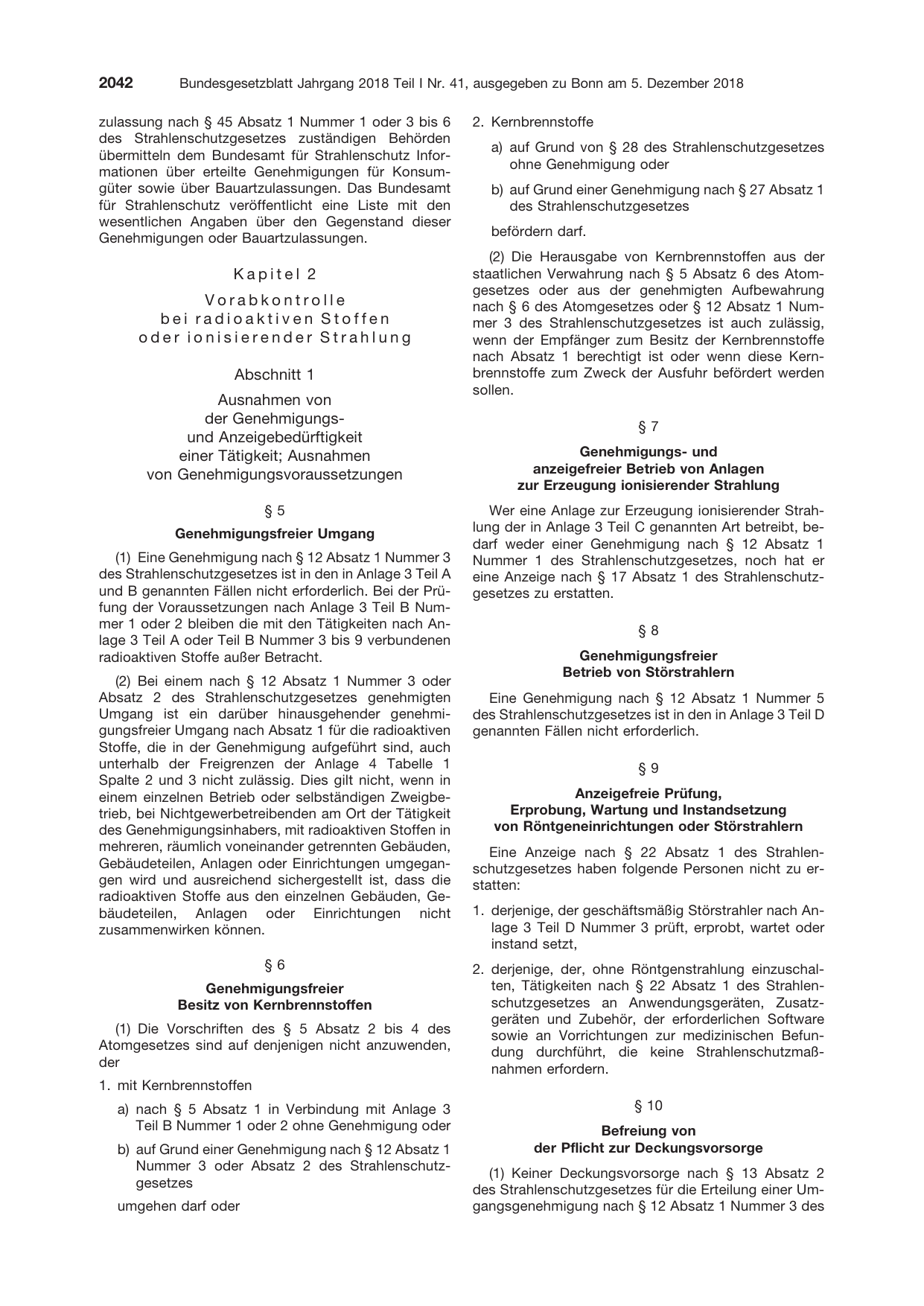 BGBl. 2018, Seite 2042 — Originalseite als Abbildung
