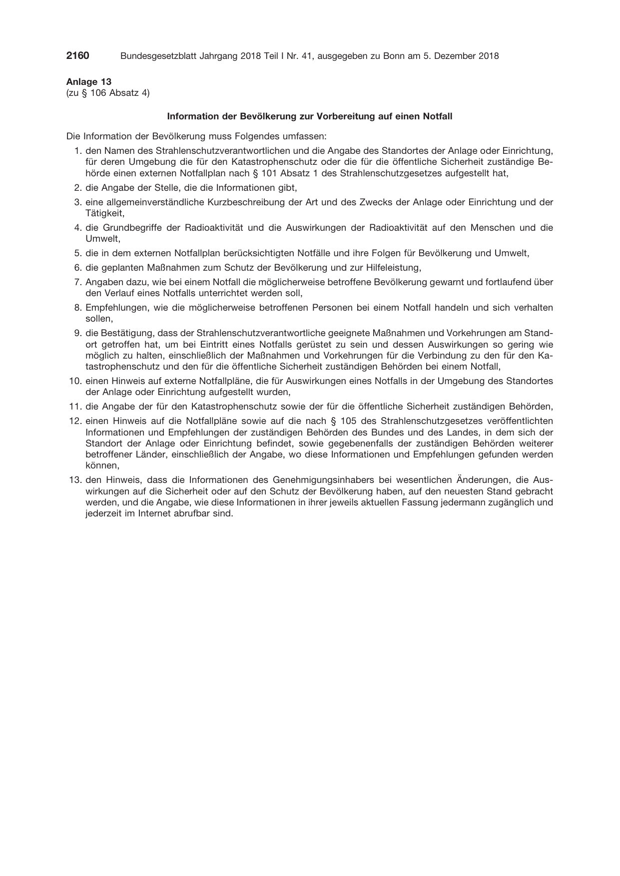 BGBl. 2018, Seite 2160 — Originalseite als Abbildung
