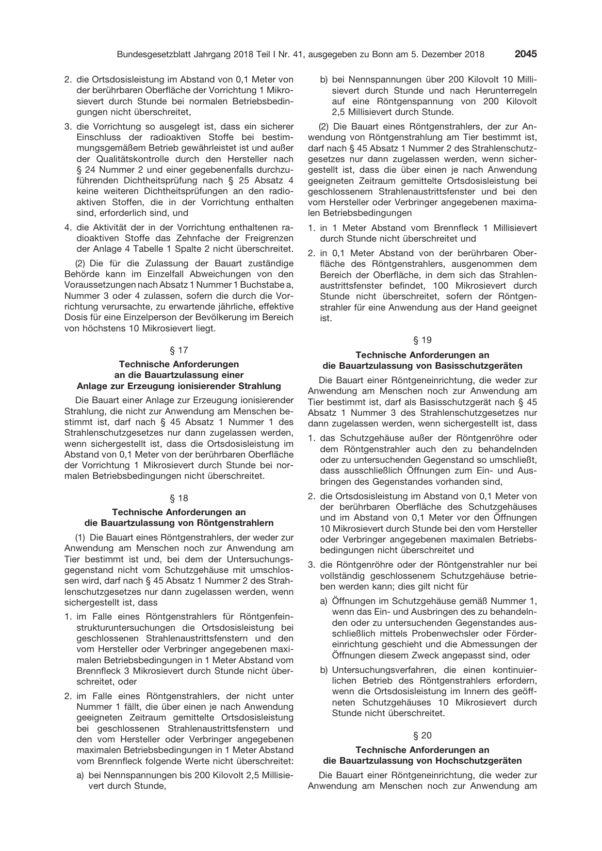 BGBl. 2018, Seite 2045 — Originalseite als Abbildung