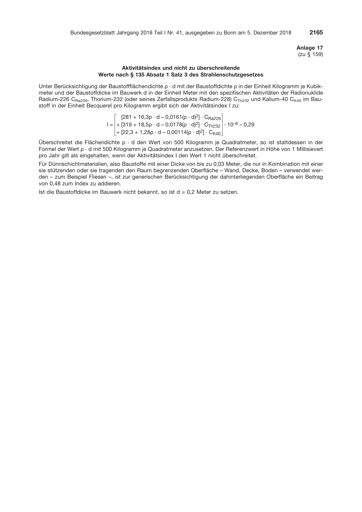 BGBl. 2018, Seite 2165 — Originalseite als Abbildung