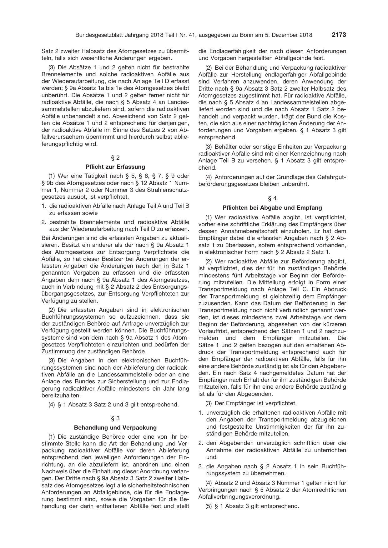BGBl. 2018, Seite 2173 — Originalseite als Abbildung