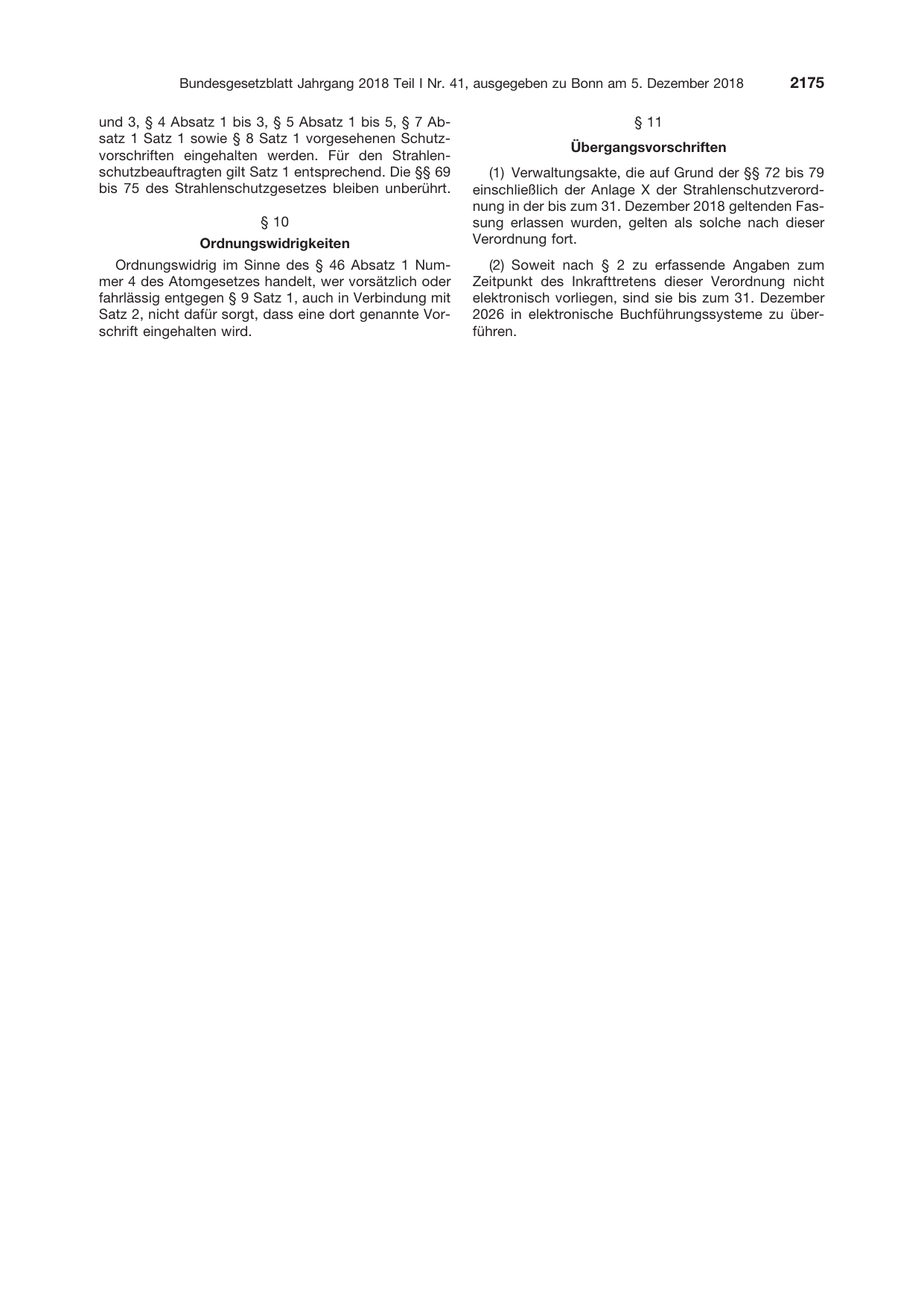 BGBl. 2018, Seite 2175 — Originalseite als Abbildung