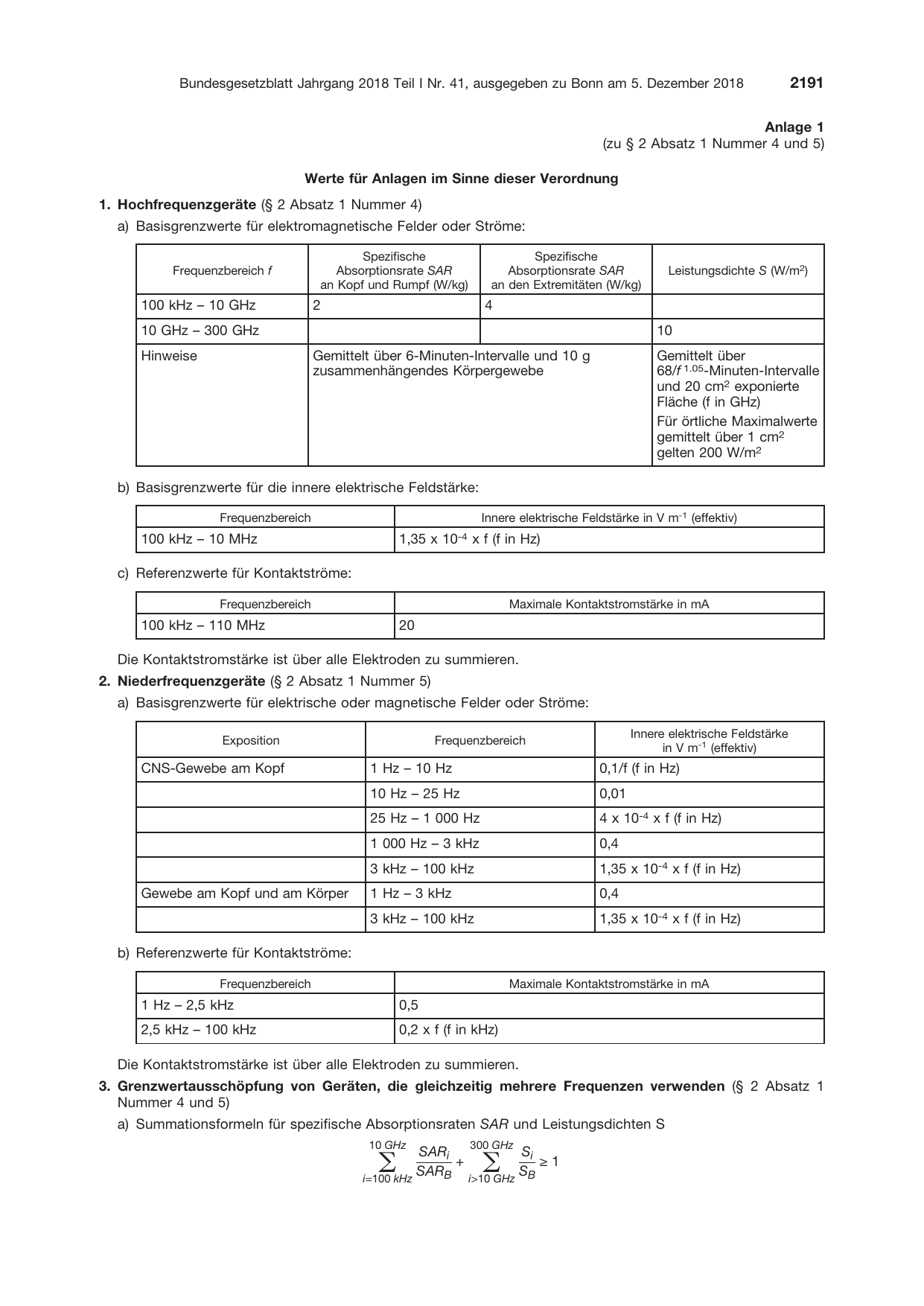BGBl. 2018, Seite 2191 — Originalseite als Abbildung